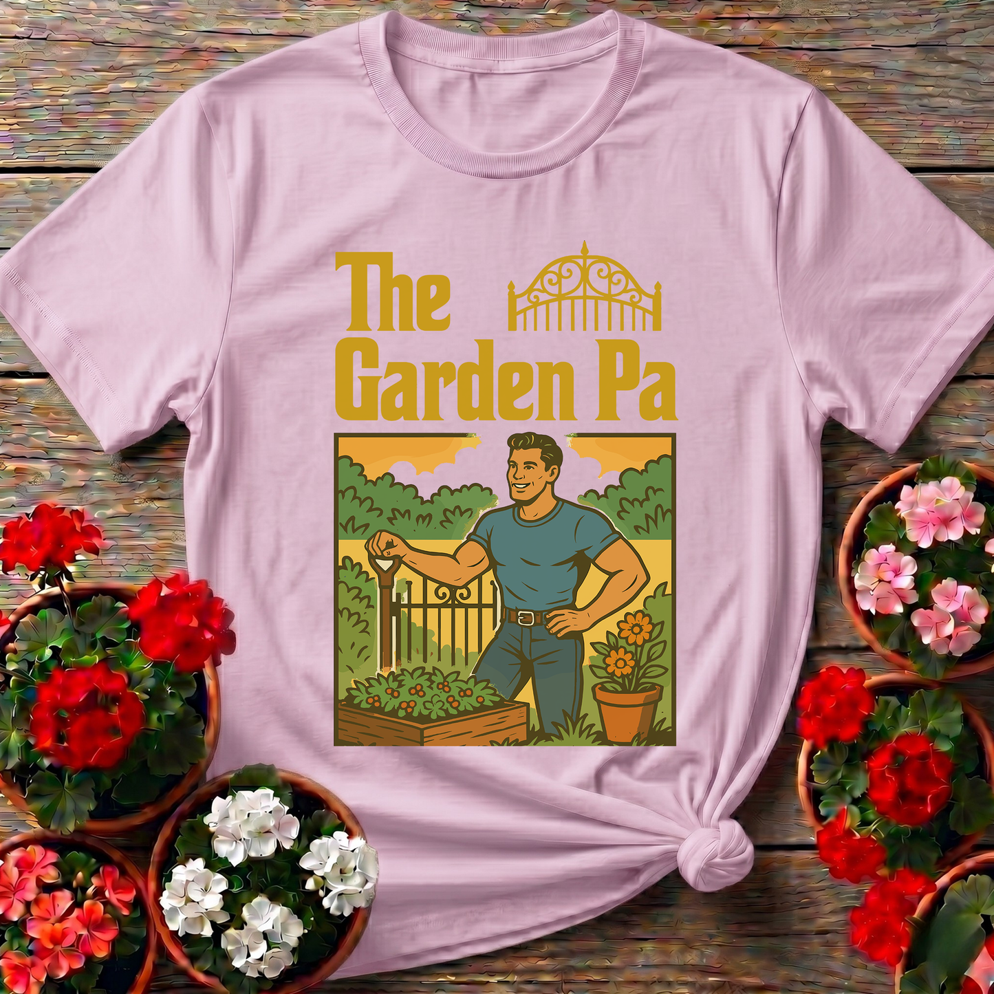 Garden Pa Classic Illustrated Garden Dad T-shirt