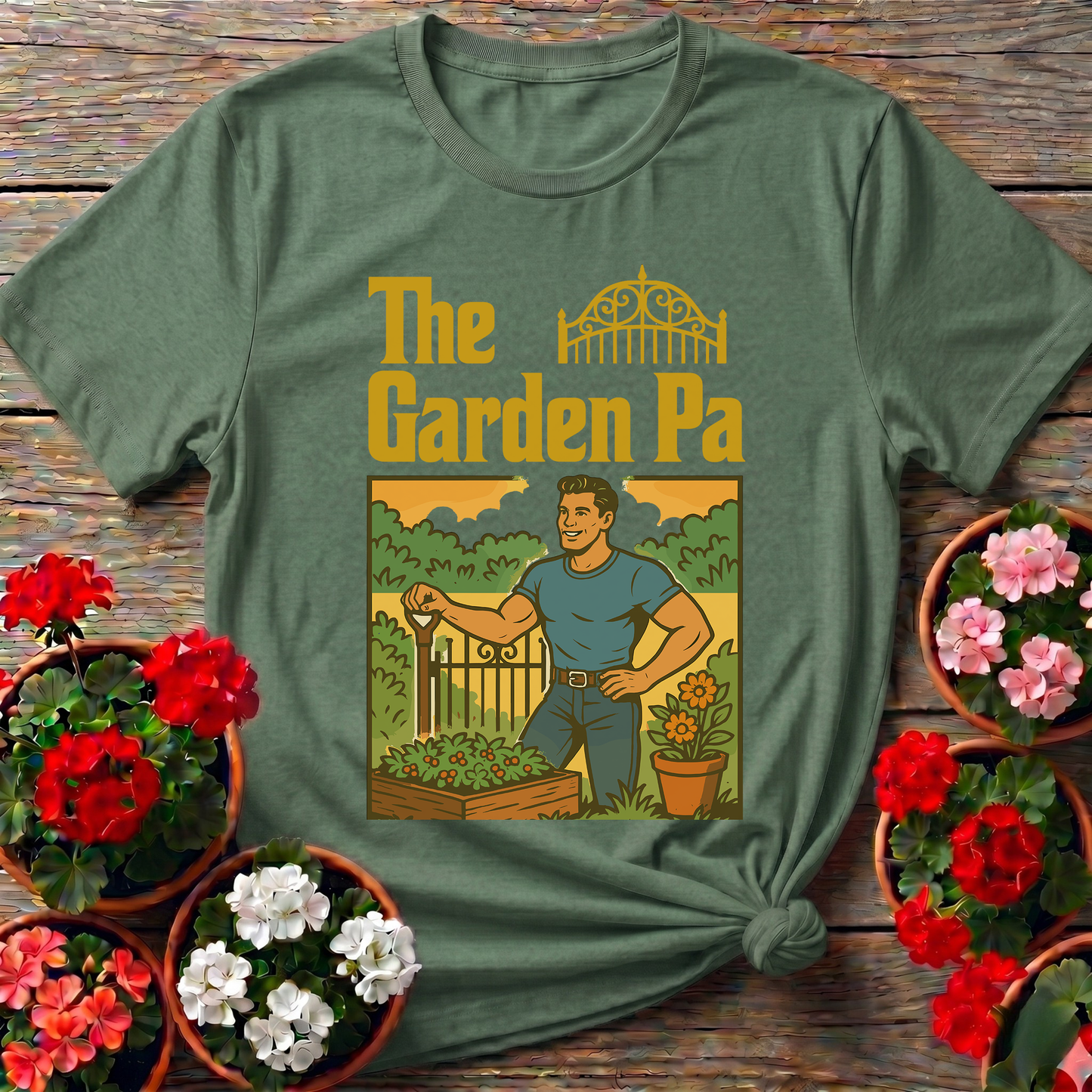 Garden Pa Classic Illustrated Garden Dad T-shirt