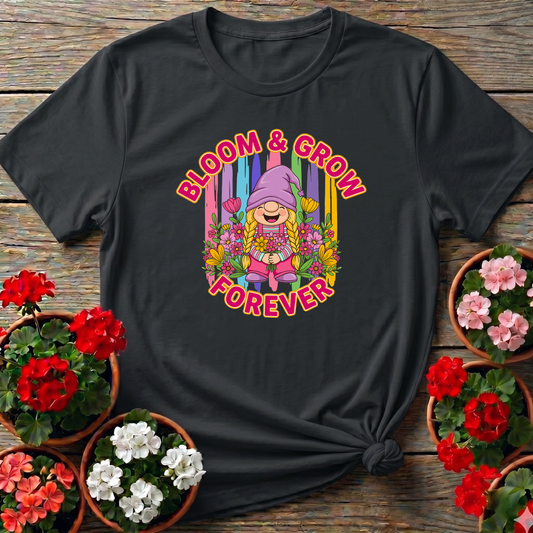 Bloom & Grow Forever Retro Girl Gnome Floral Tee