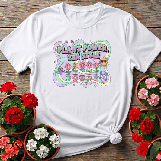 Plant Power Y2K Style Psychedelic Gardening T-shirt