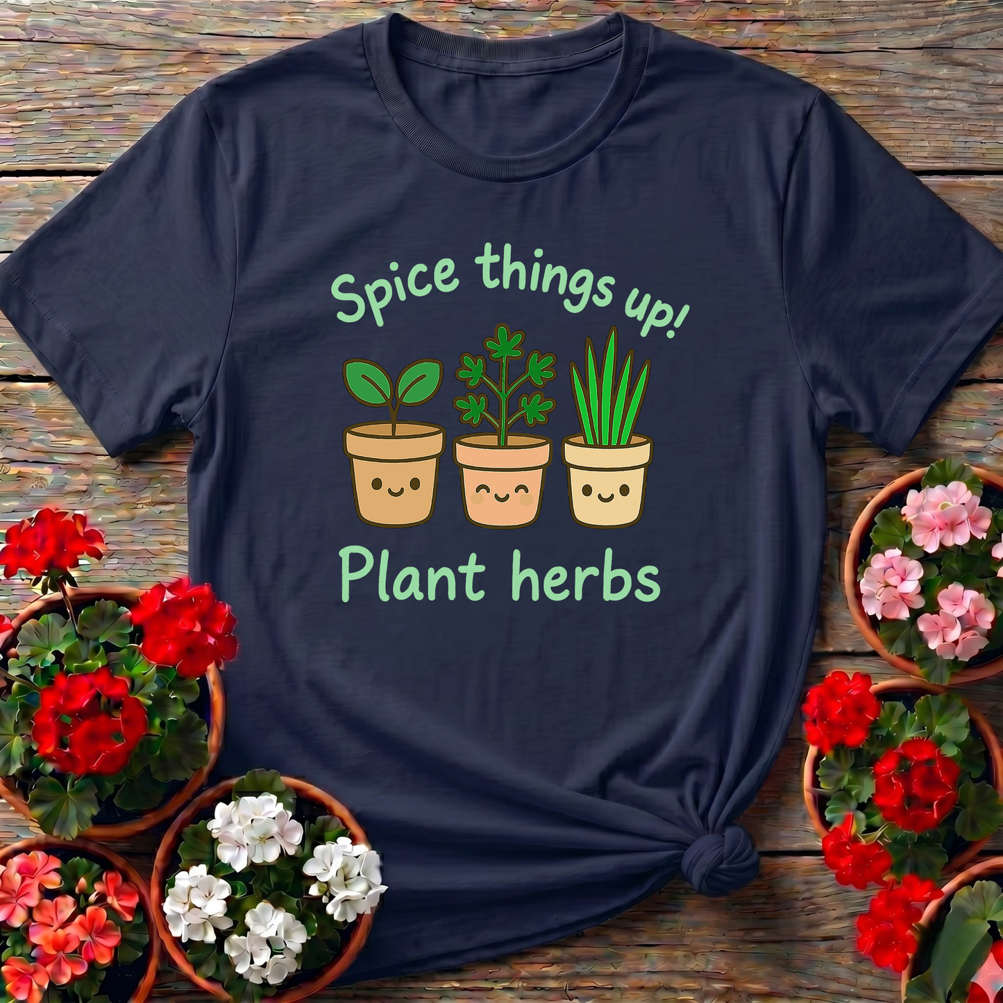 Spice Things Up Plant Herbs Kawaii T shirt