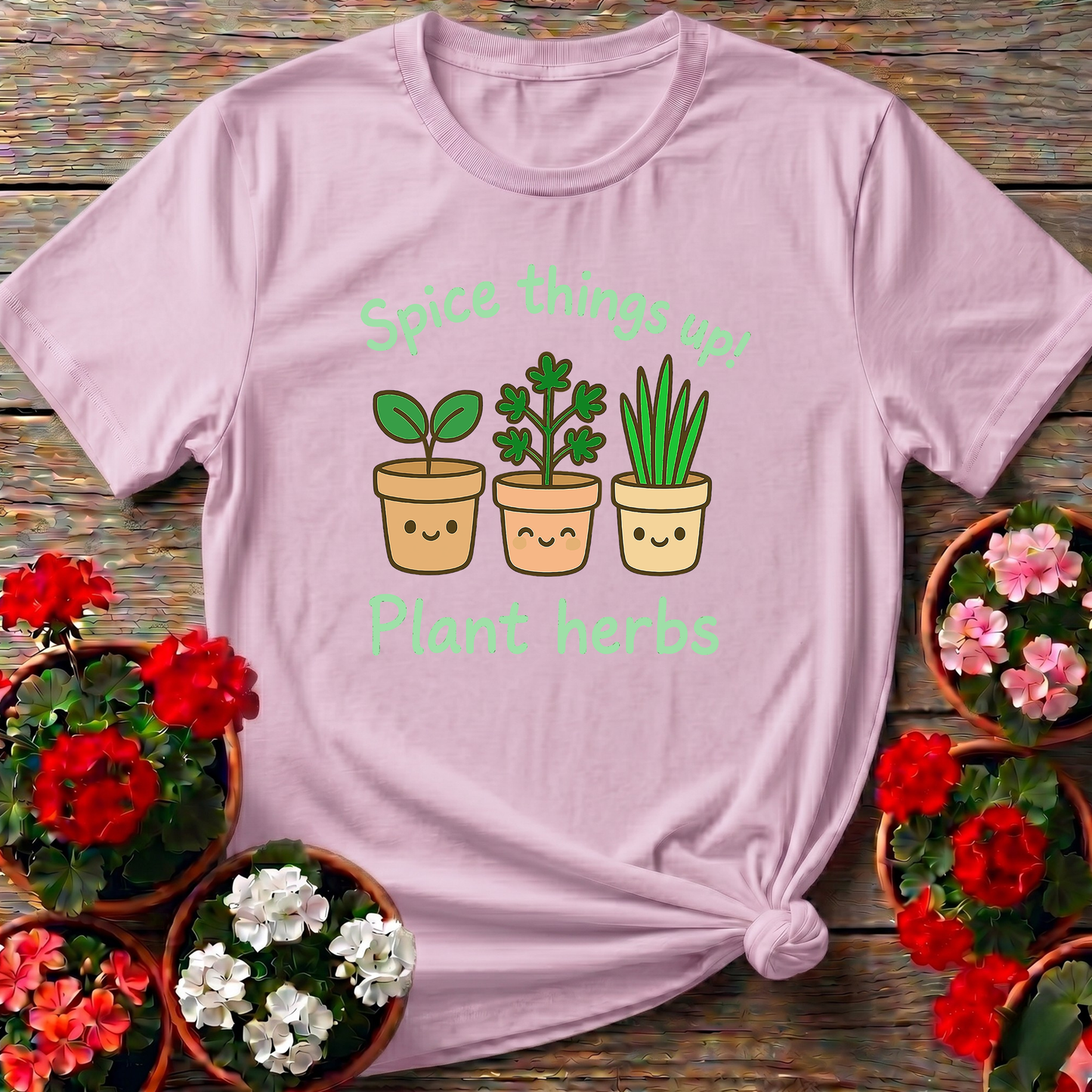 Spice Things Up Plant Herbs Kawaii T shirt