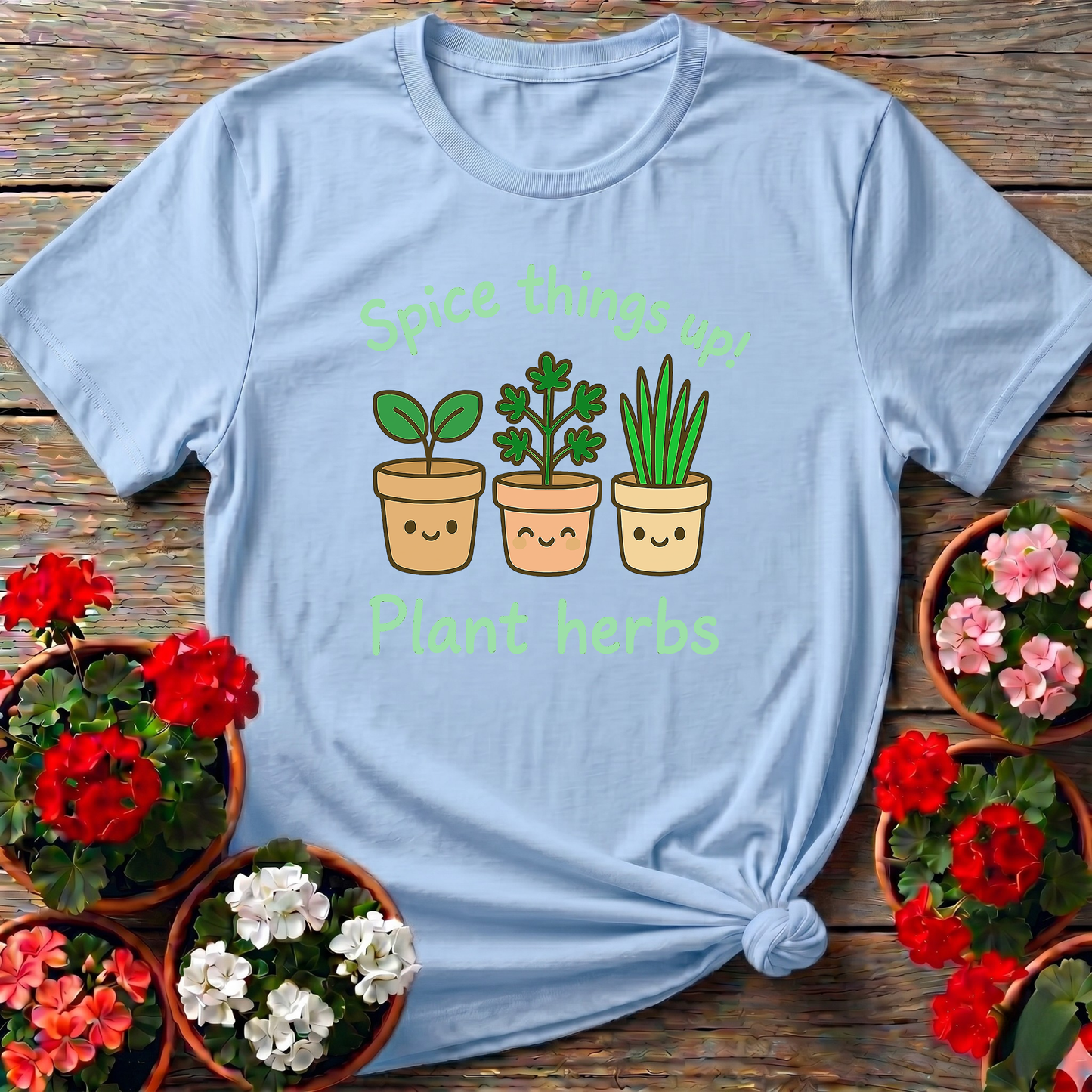 Spice Things Up Plant Herbs Kawaii T shirt