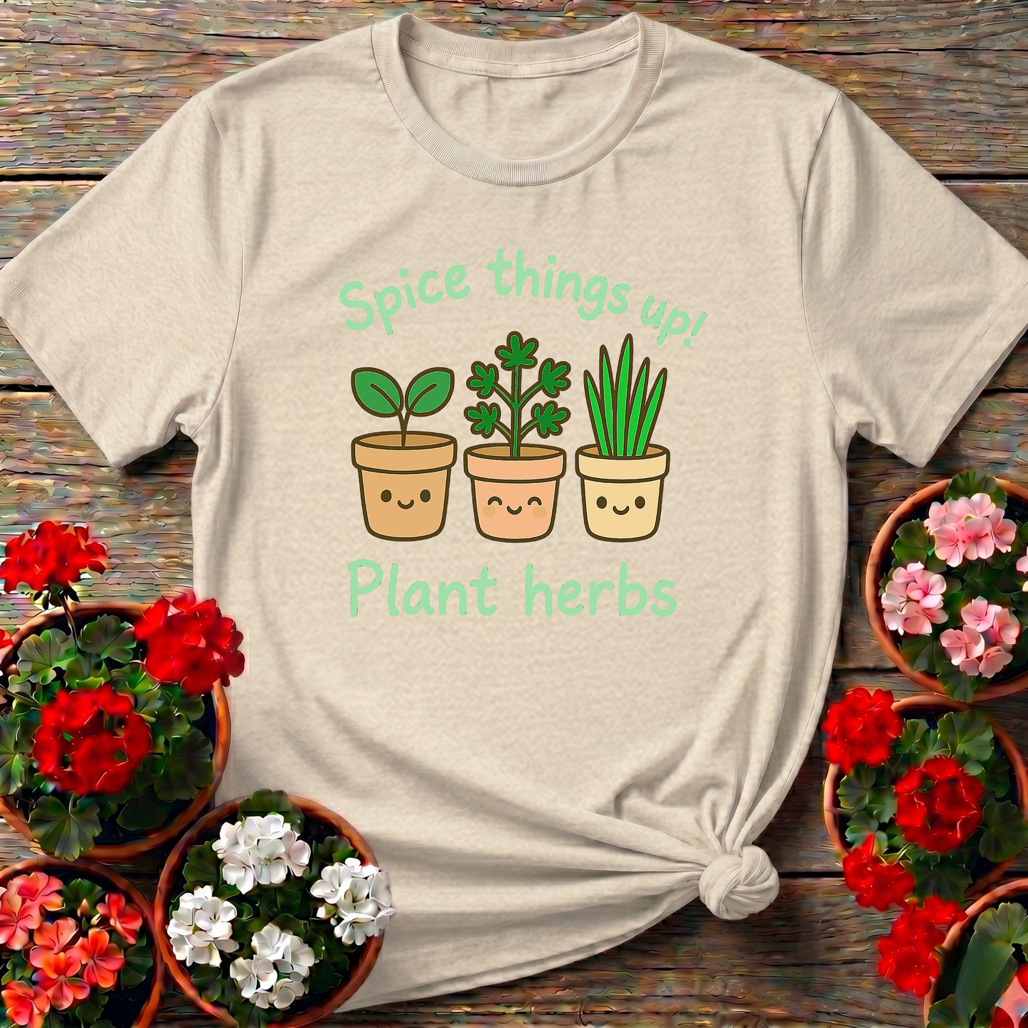 Spice Things Up Plant Herbs Kawaii T shirt
