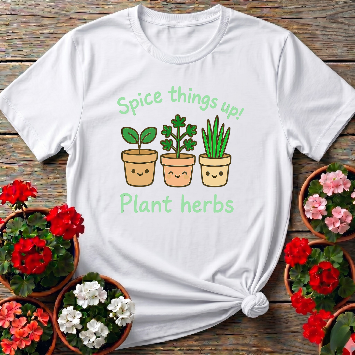 Spice Things Up Plant Herbs Kawaii T shirt