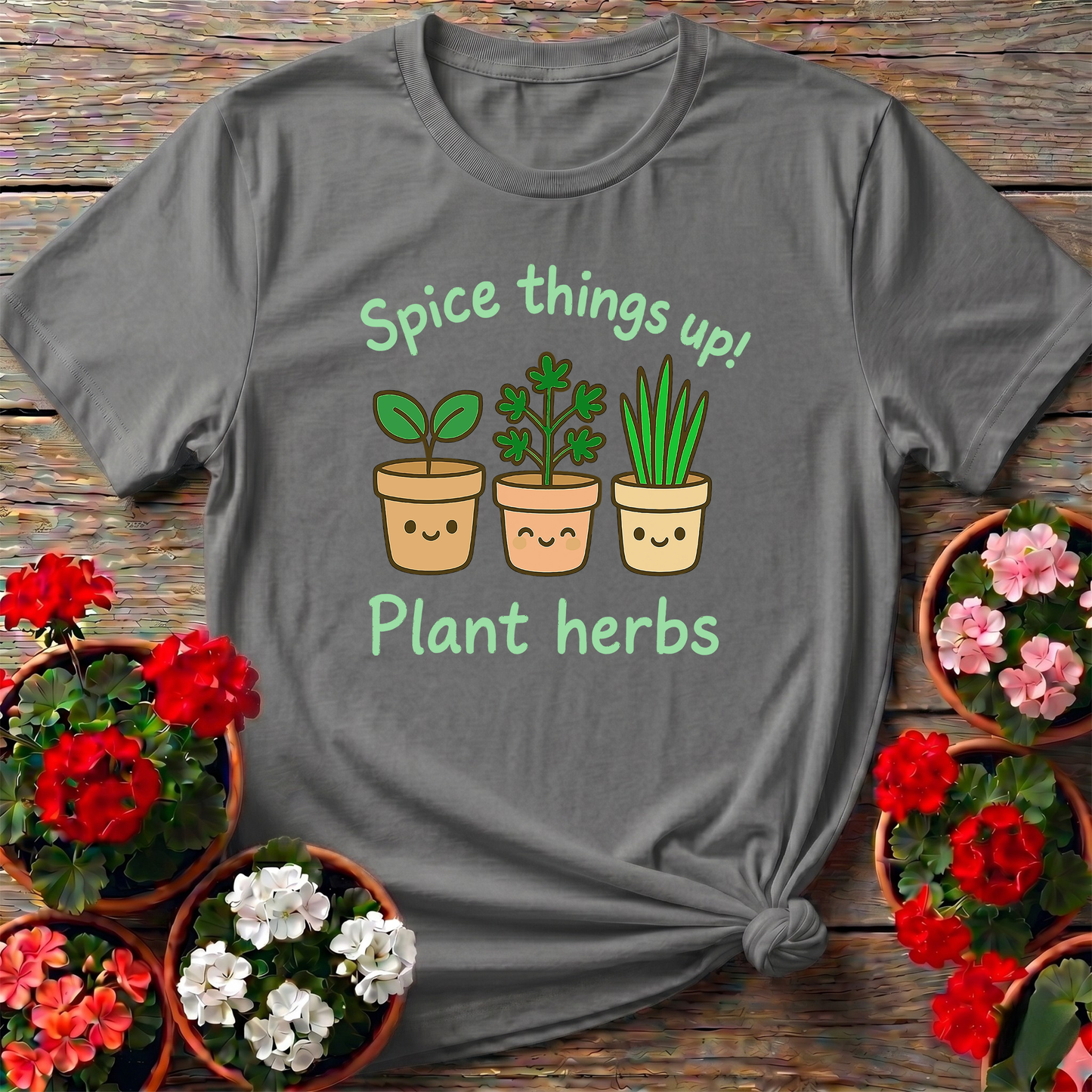 Spice Things Up Plant Herbs Kawaii T shirt