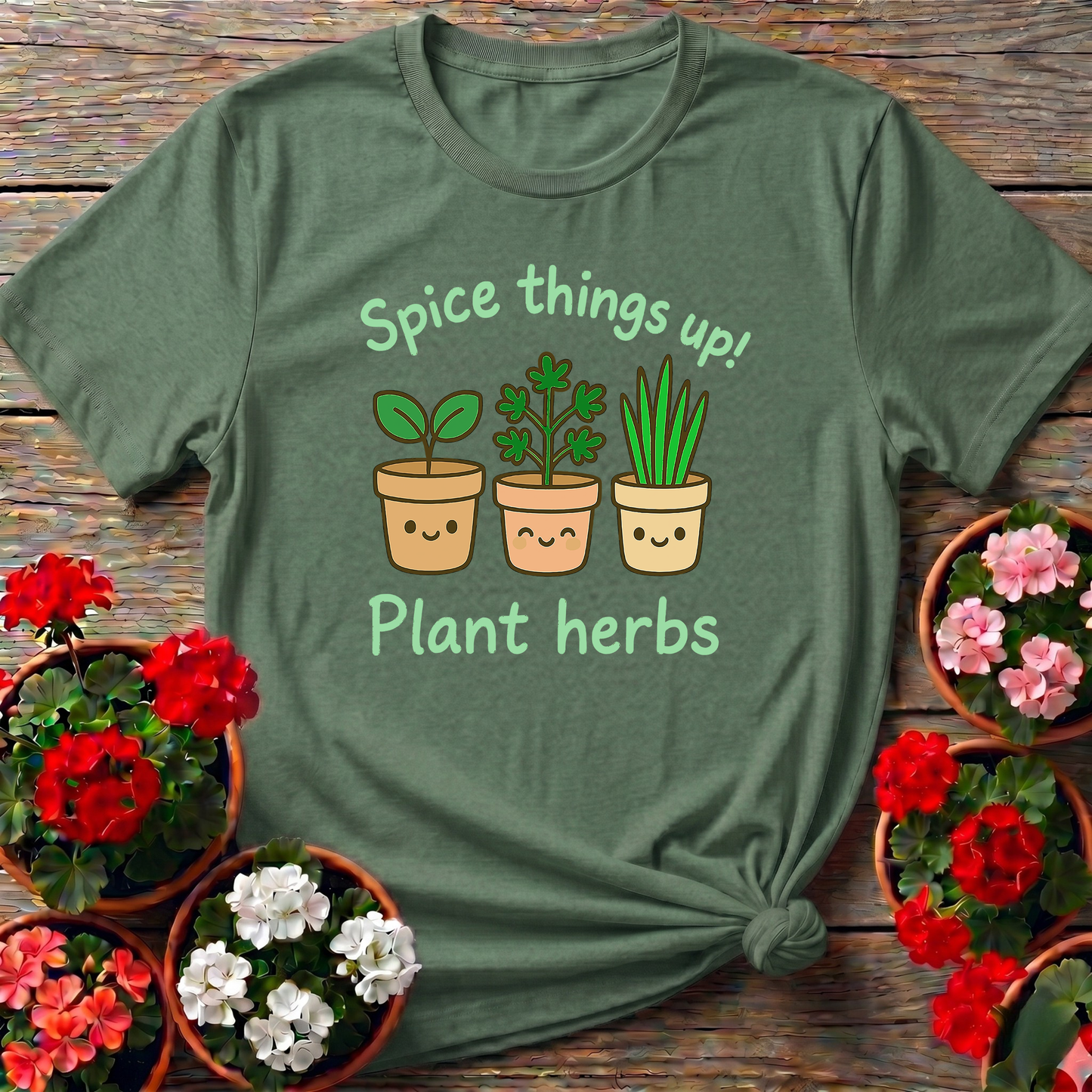 Spice Things Up Plant Herbs Kawaii T shirt