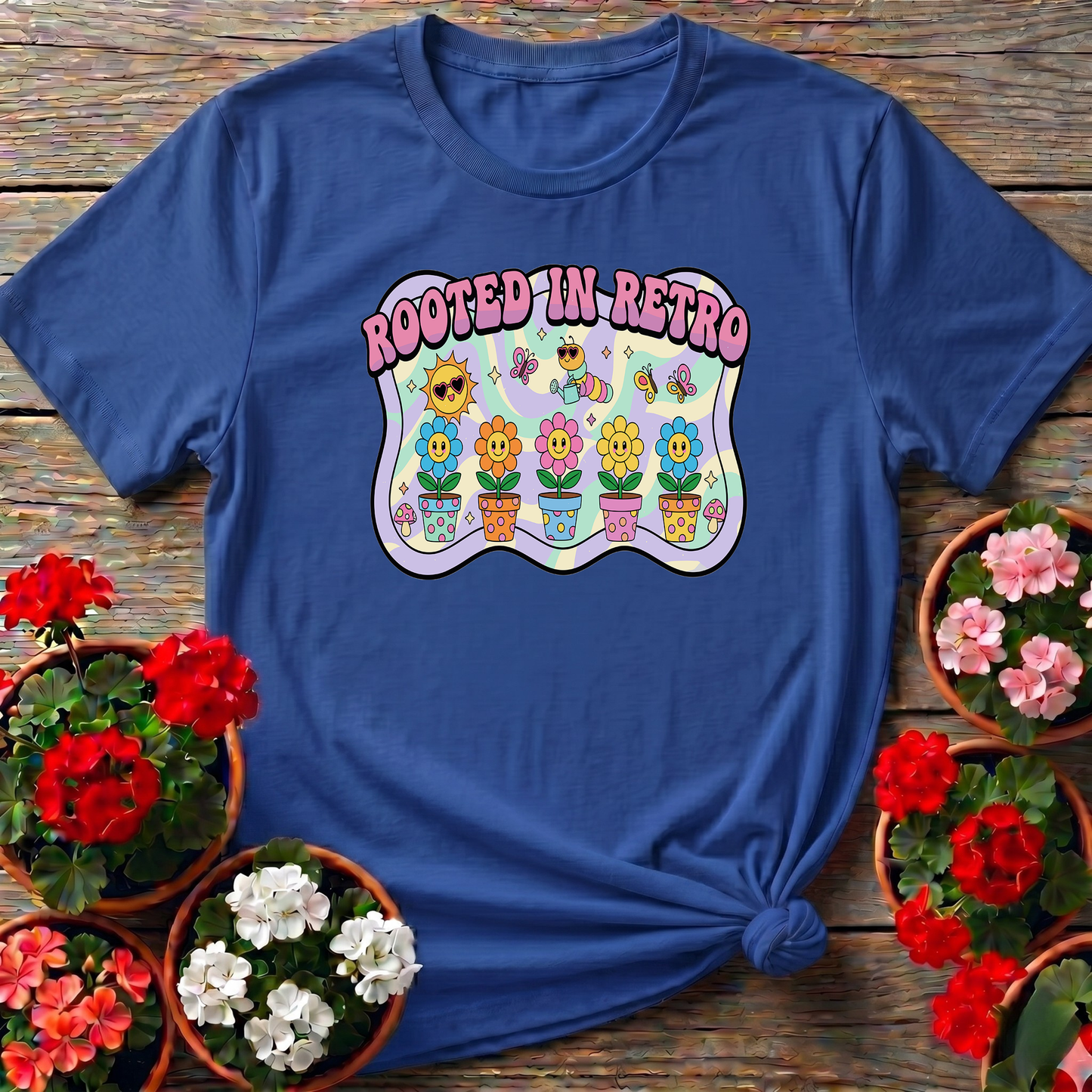 Rooted In Retro Psychedelic Gardening T-shirt