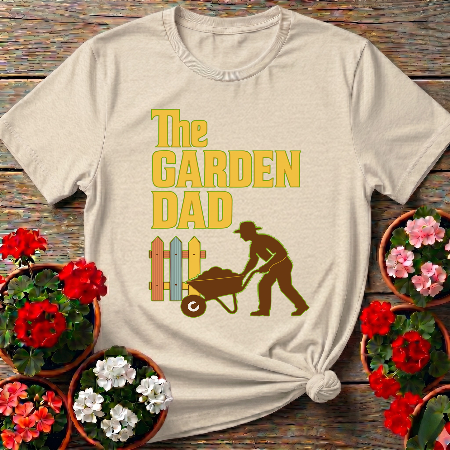 The Garden Dad Retro Silhouette Landscaping T-shirt