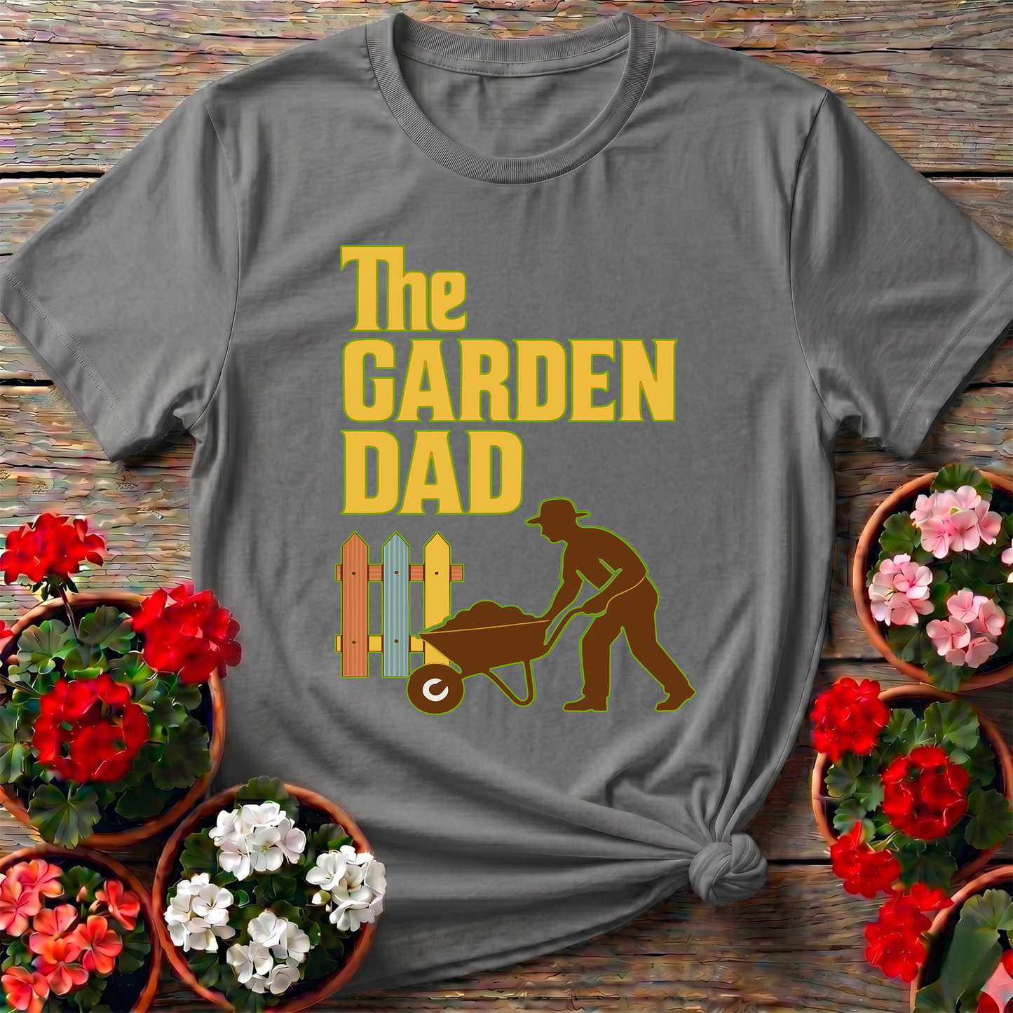 The Garden Dad Retro Silhouette Landscaping T-shirt