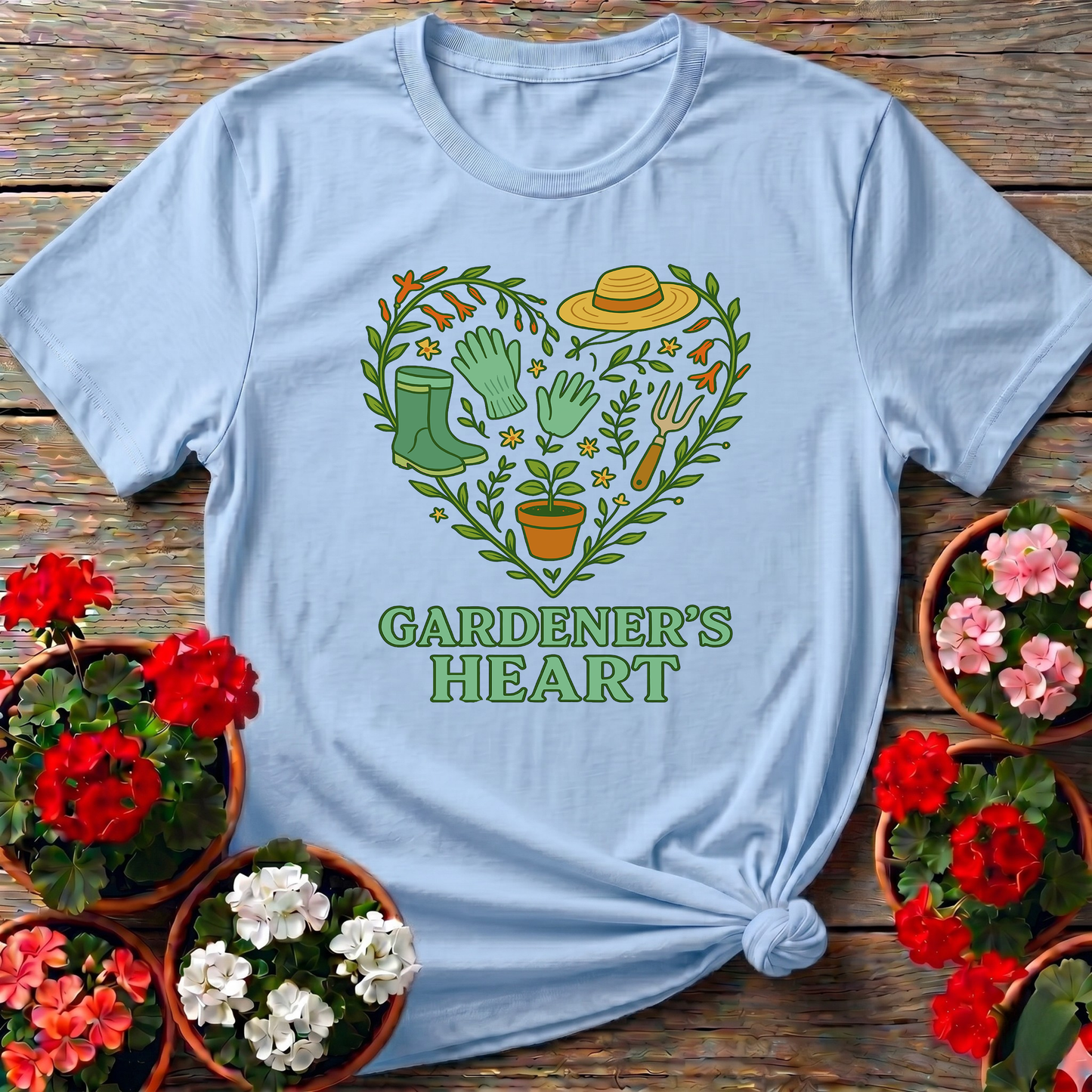 Gardener's Heart Vintage Tools and Boots Graphic Tee