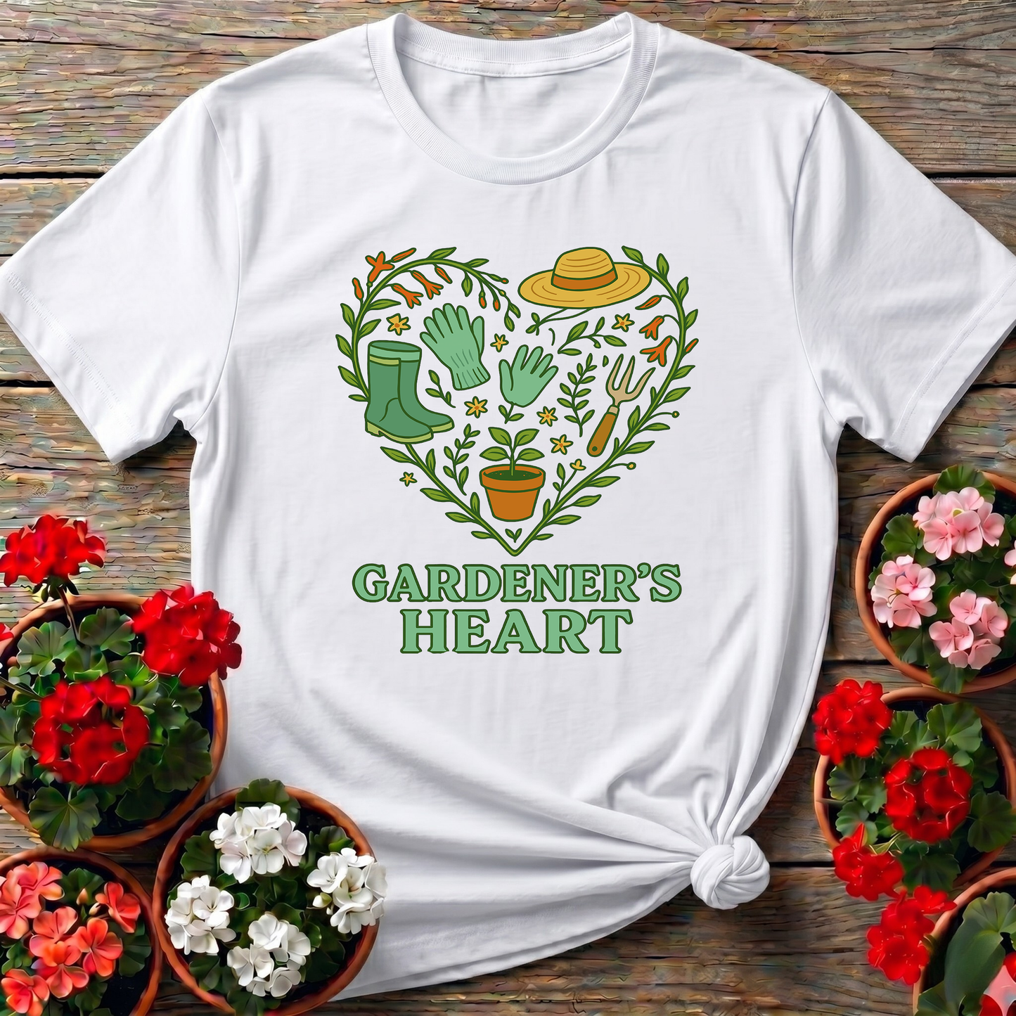 Gardener's Heart Vintage Tools and Boots Graphic Tee