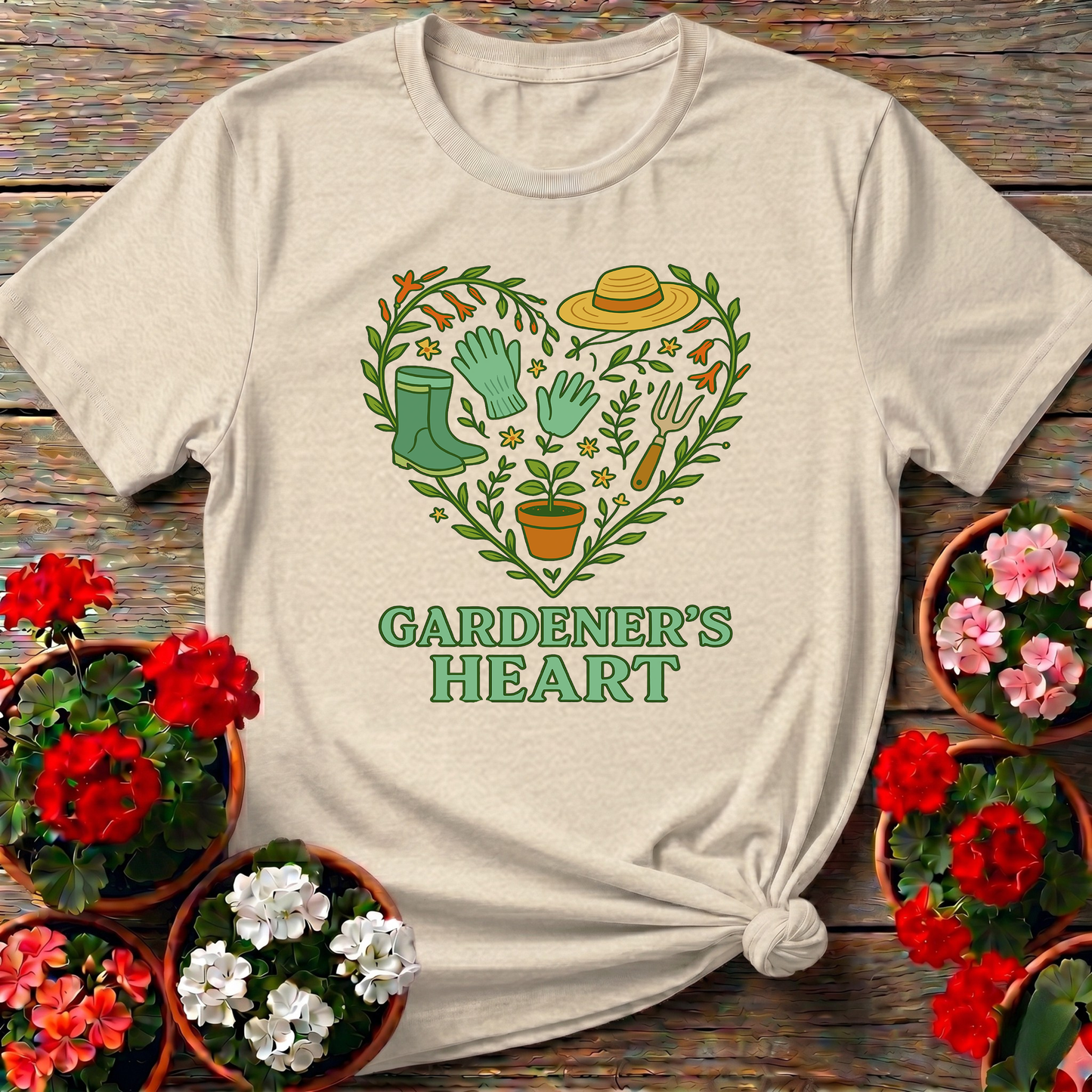 Gardener's Heart Vintage Tools and Boots Graphic Tee
