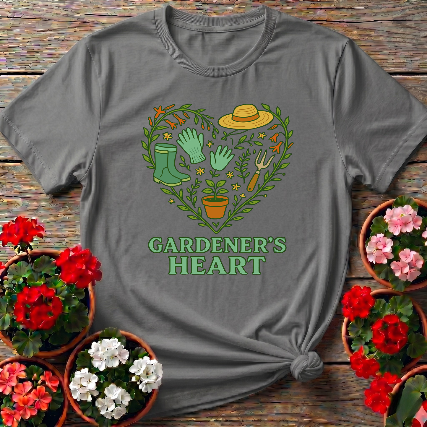 Gardener's Heart Vintage Tools and Boots Graphic Tee