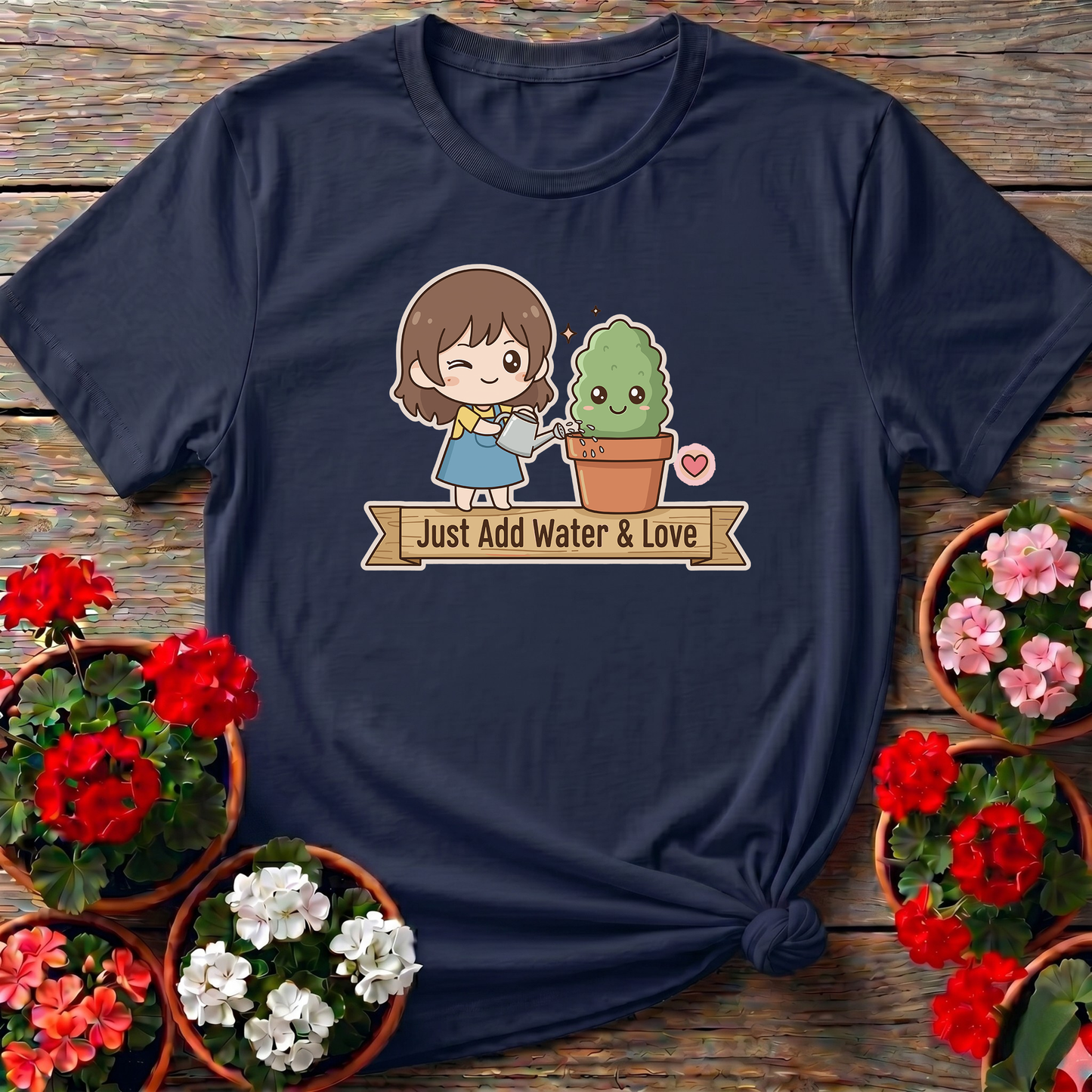 Just Add Water and Love Kawaii Chibi Gardener Tee