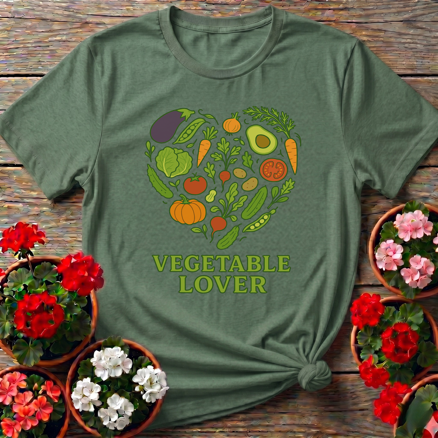 Vegetable Lover Healthy Harvest Garden Heart Tee