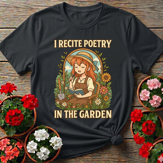 I Recite Poetry In The Garden Whimsical Manga Tee