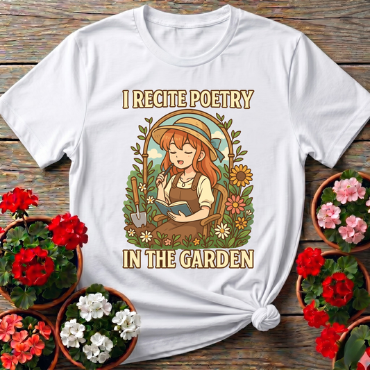 I Recite Poetry In The Garden Whimsical Manga Tee