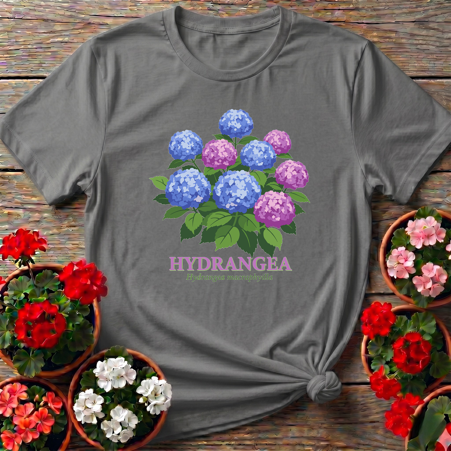 Vintage Hydrangea Macrophylla Botanical T-shirt