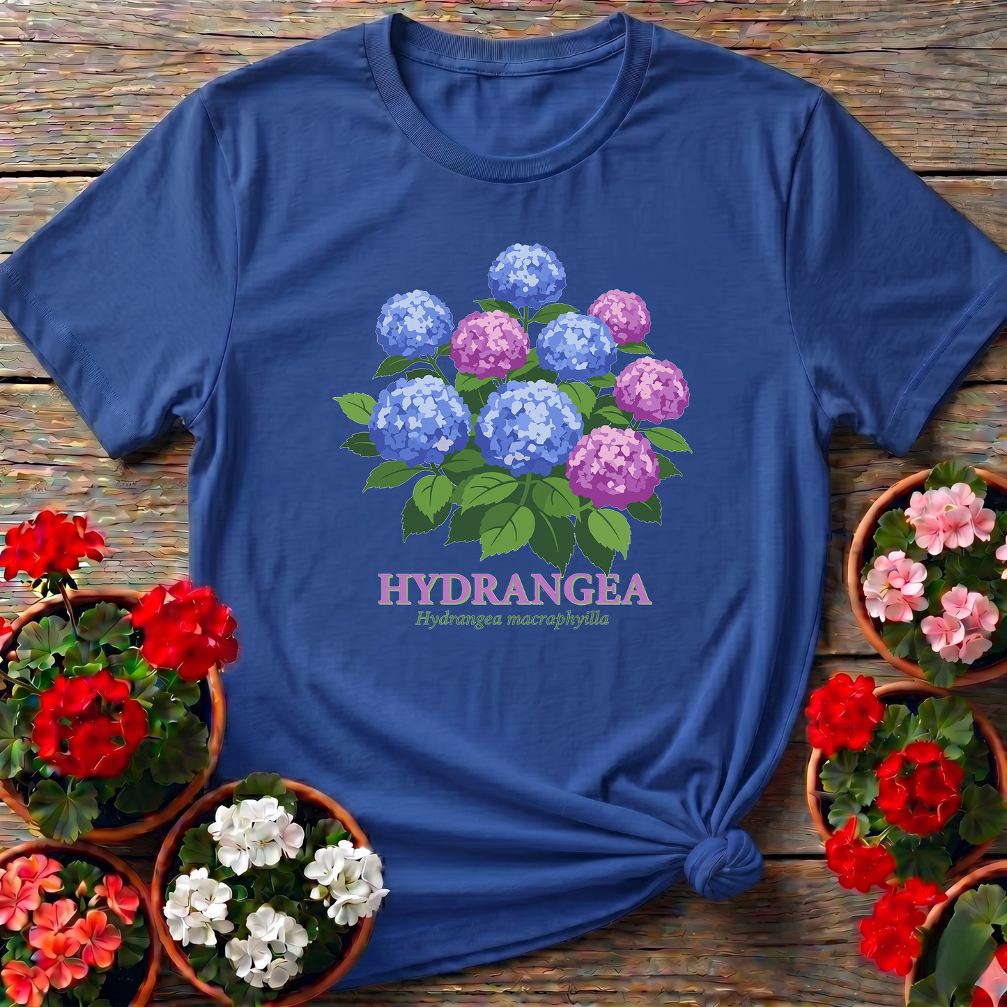 Vintage Hydrangea Macrophylla Botanical T-shirt