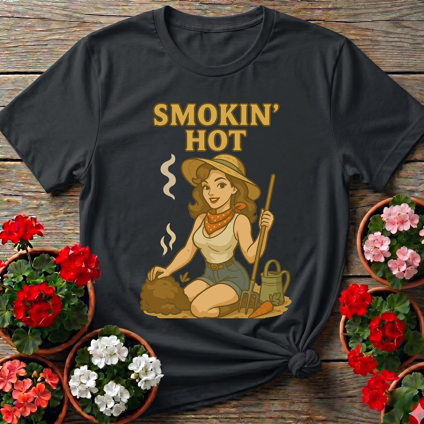 Smokin' Hot Retro Whimsical Composting Pin-Up Tee