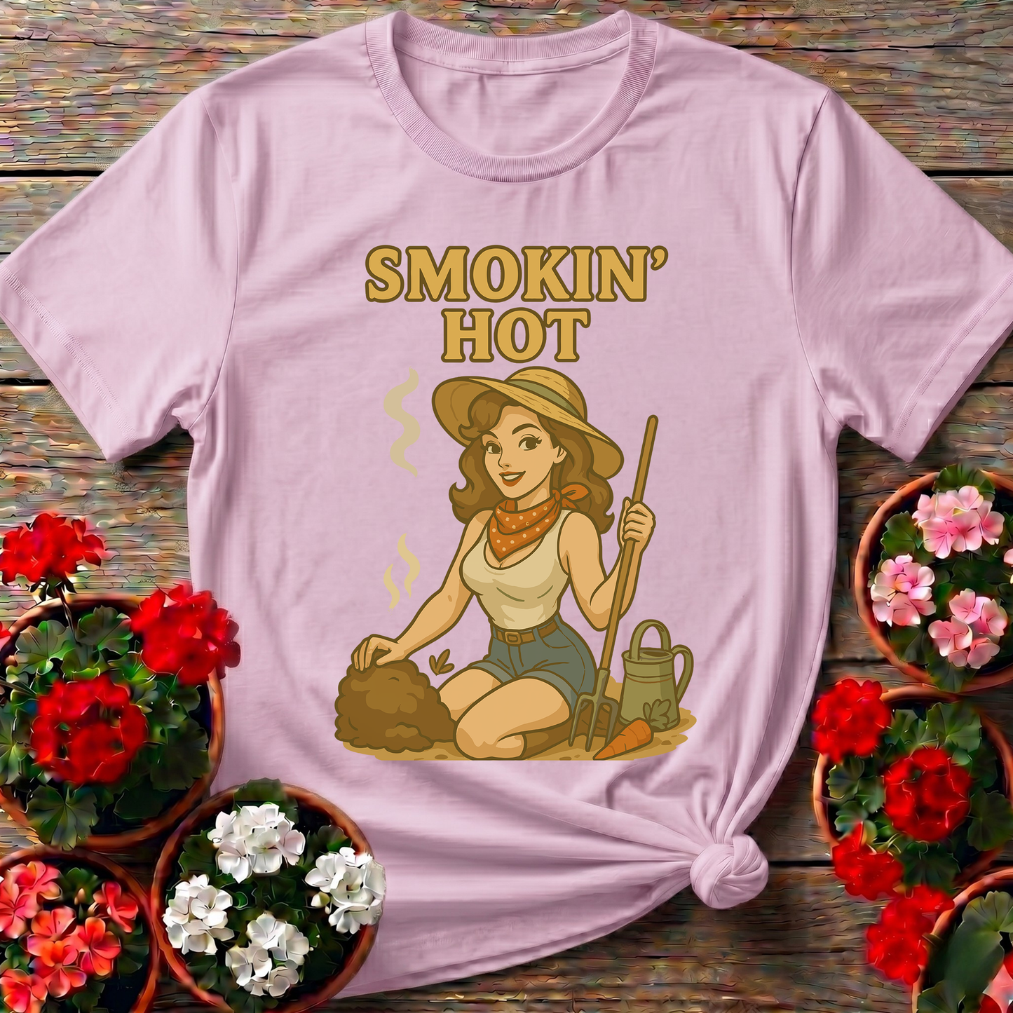 Smokin' Hot Retro Whimsical Composting Pin-Up Tee