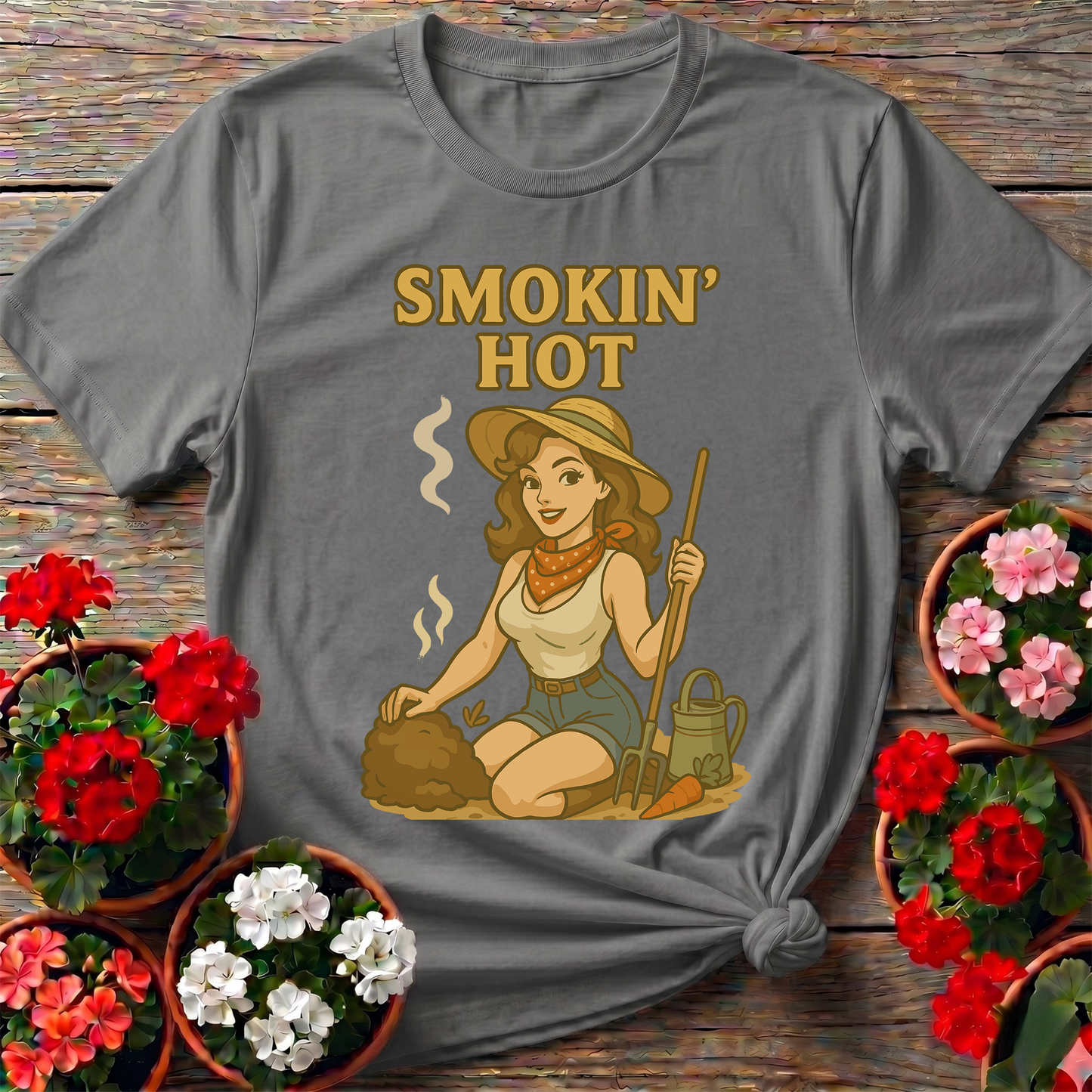 Smokin' Hot Retro Whimsical Composting Pin-Up Tee