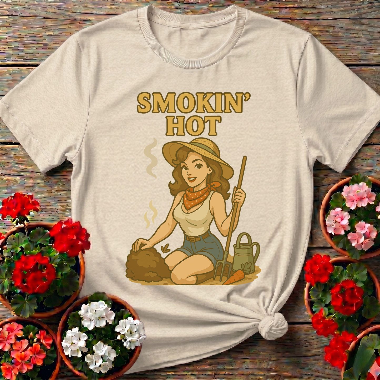 Smokin' Hot Retro Whimsical Composting Pin-Up Tee