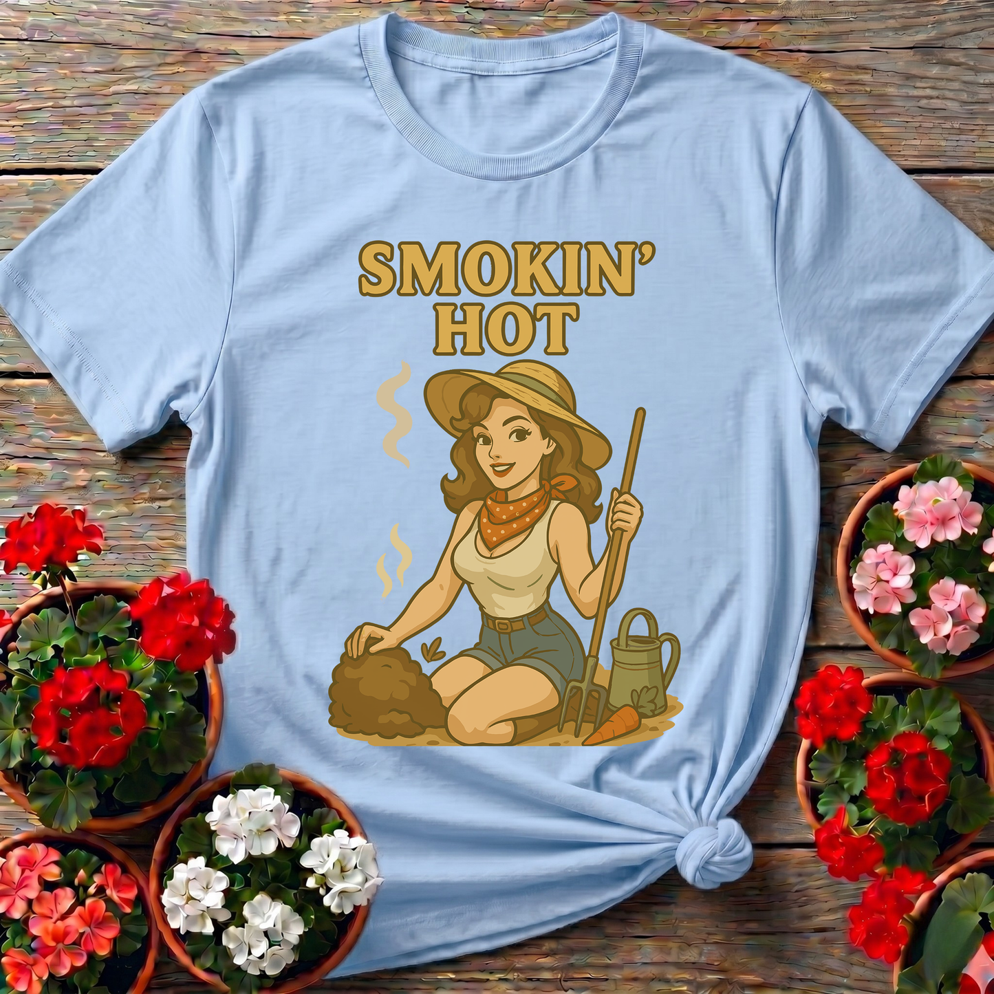 Smokin' Hot Retro Whimsical Composting Pin-Up Tee