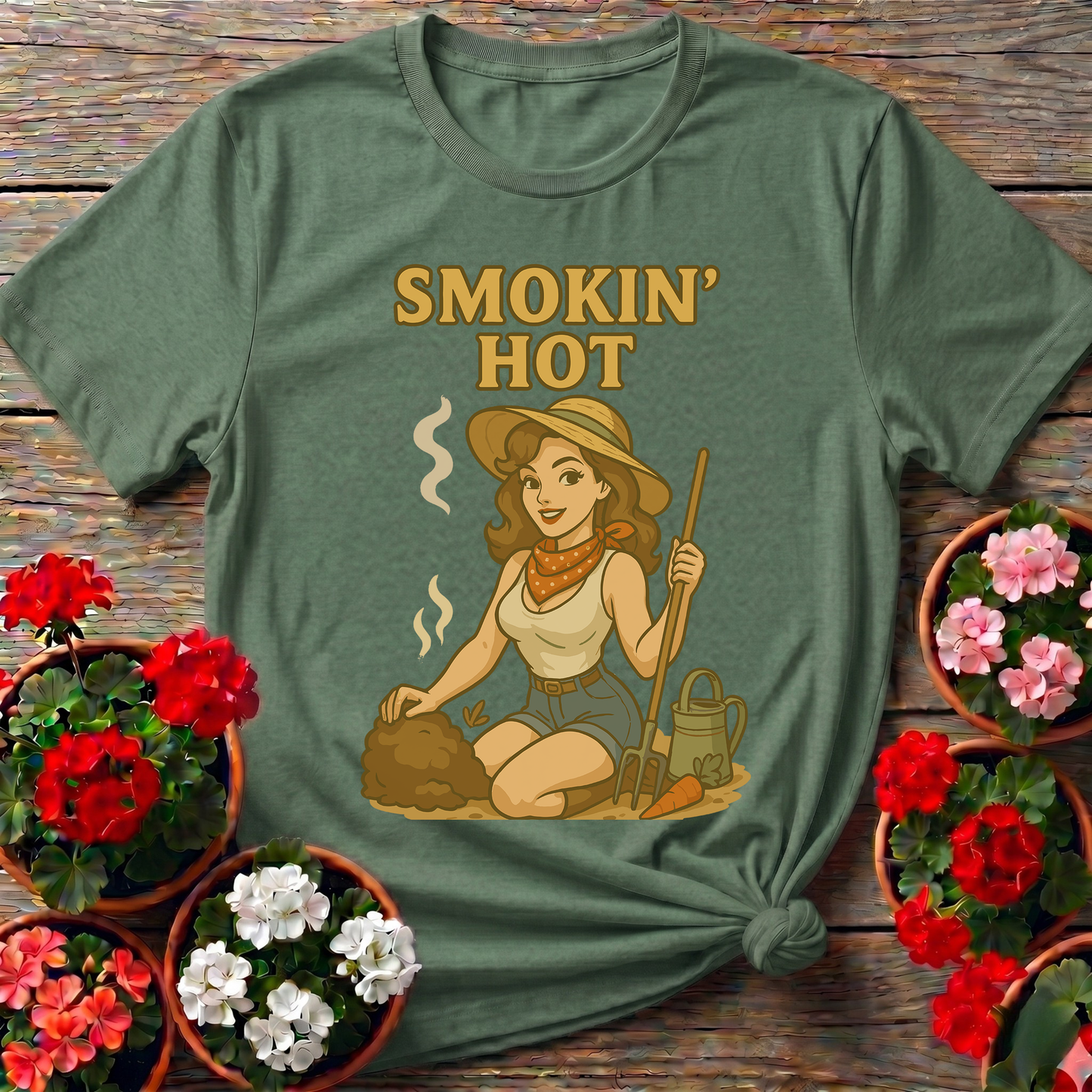 Smokin' Hot Retro Whimsical Composting Pin-Up Tee