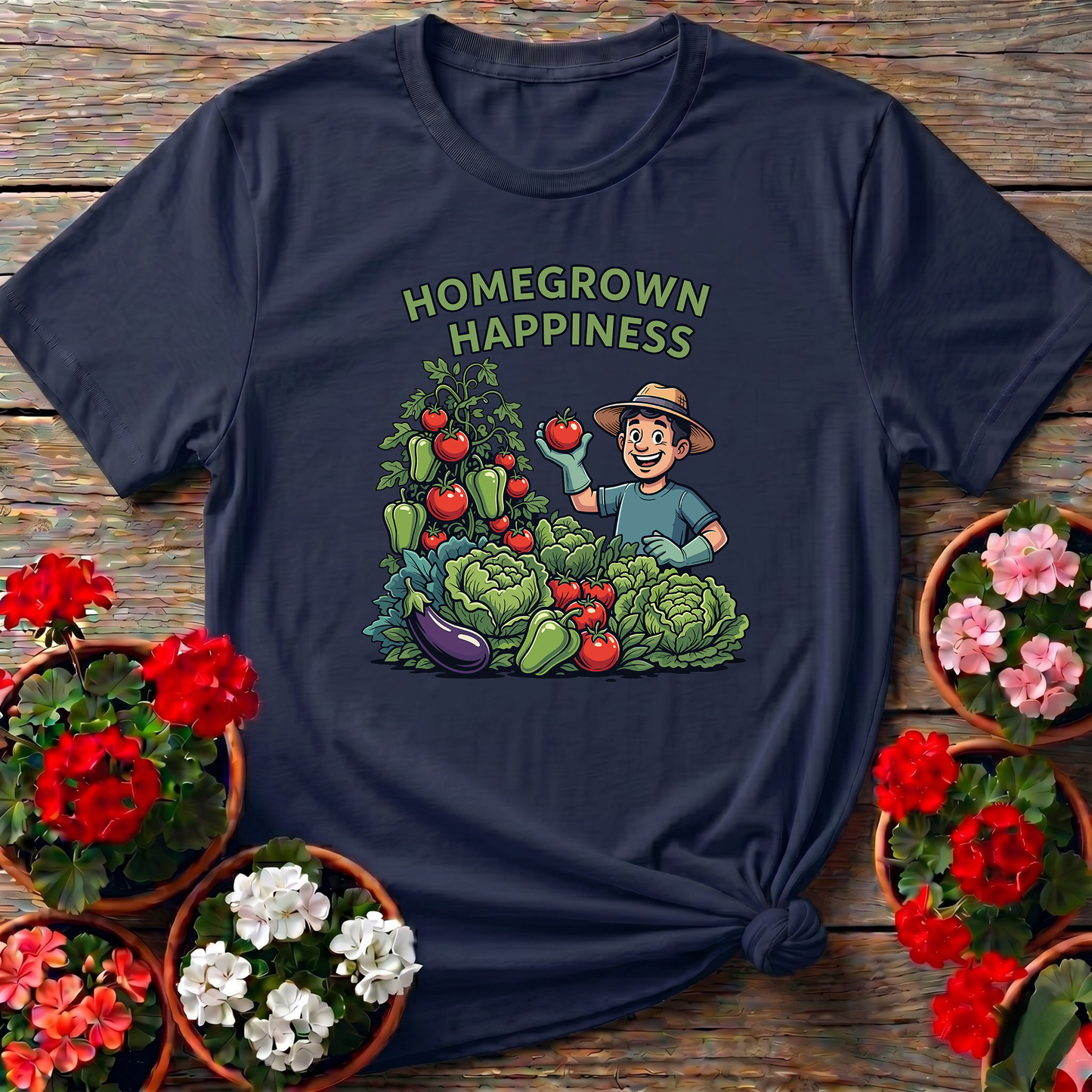 Homegrown Happiness Funny Vegetable Garden Tee