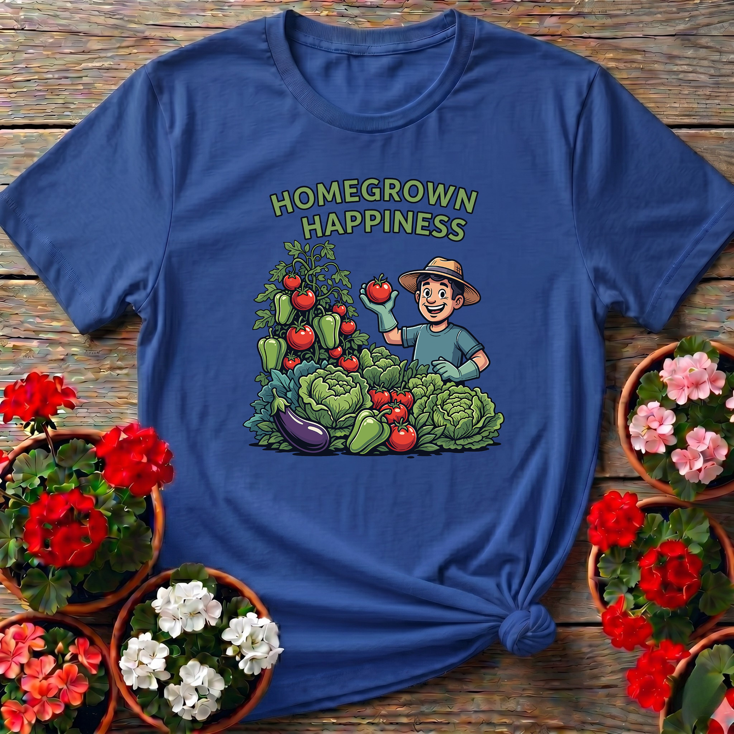 Homegrown Happiness Funny Vegetable Garden Tee