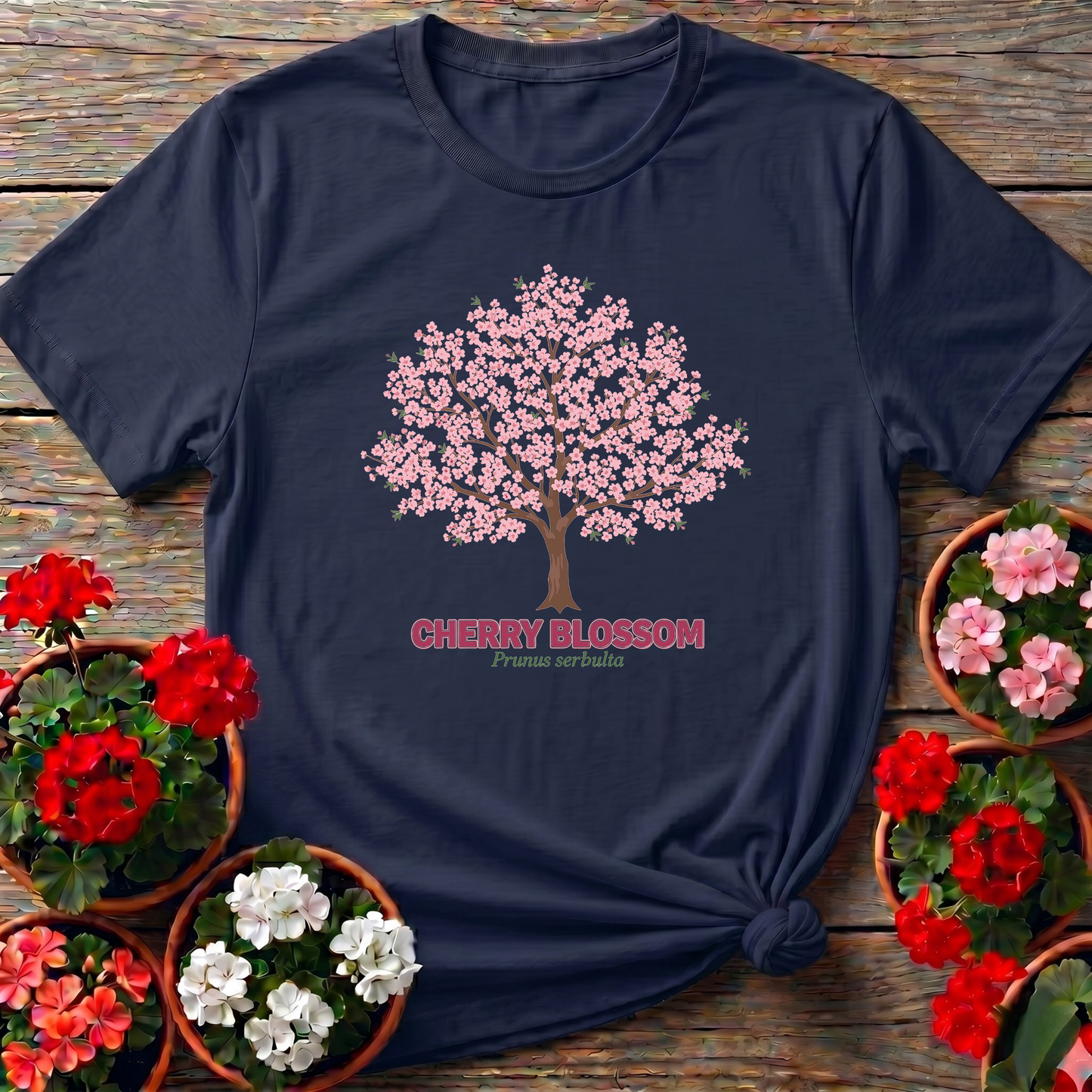 Vintage Cherry Blossom Prunus Serrulata T-shirt