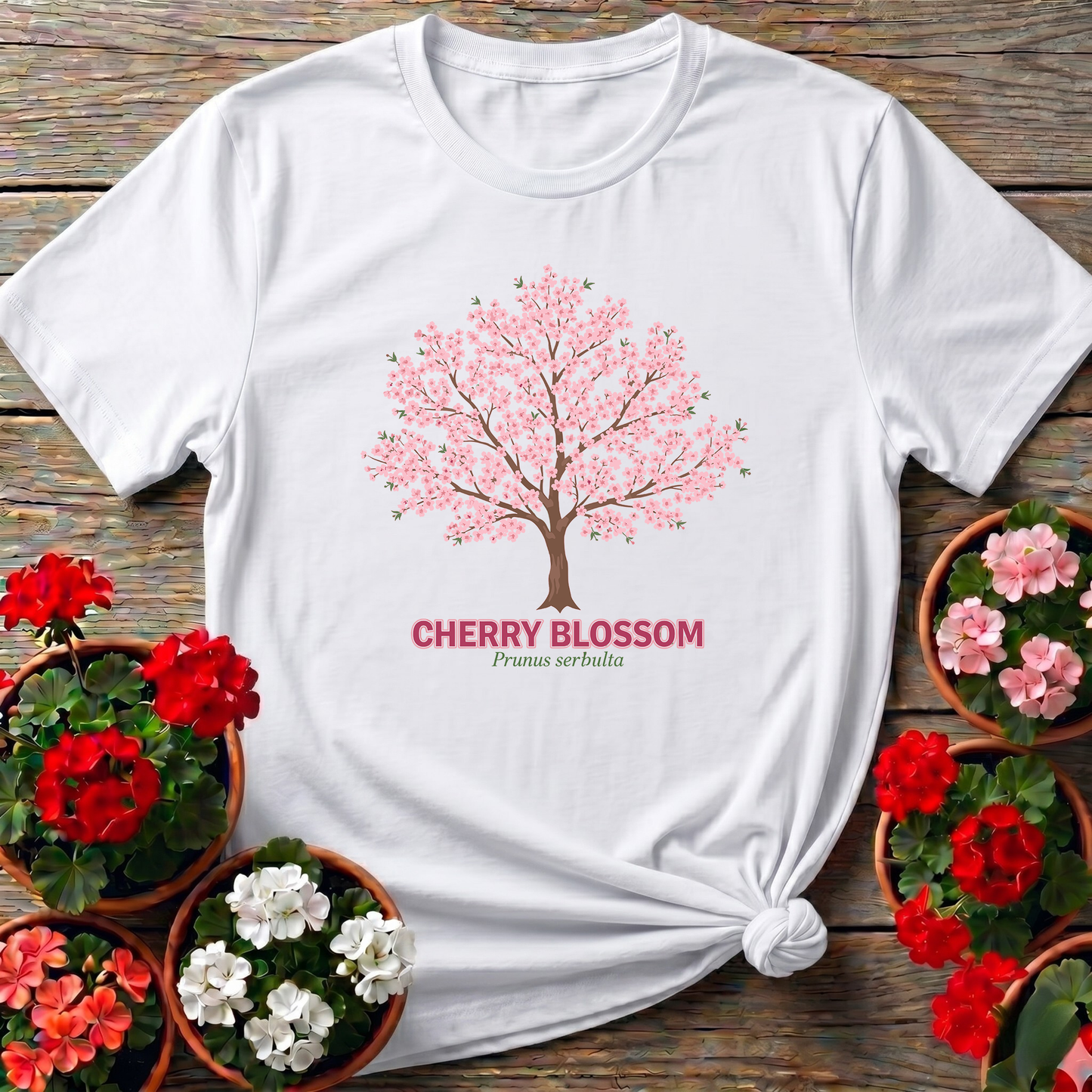 Vintage Cherry Blossom Prunus Serrulata T-shirt