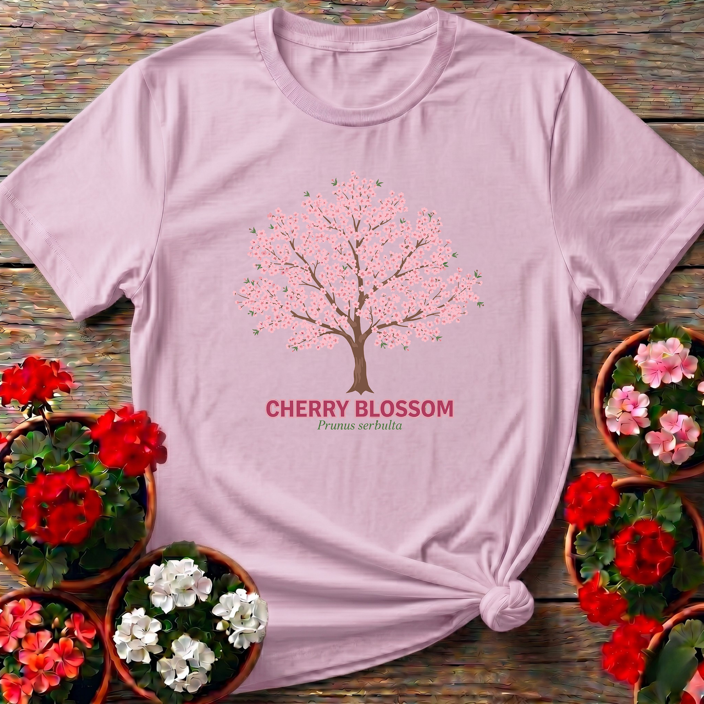 Vintage Cherry Blossom Prunus Serrulata T-shirt