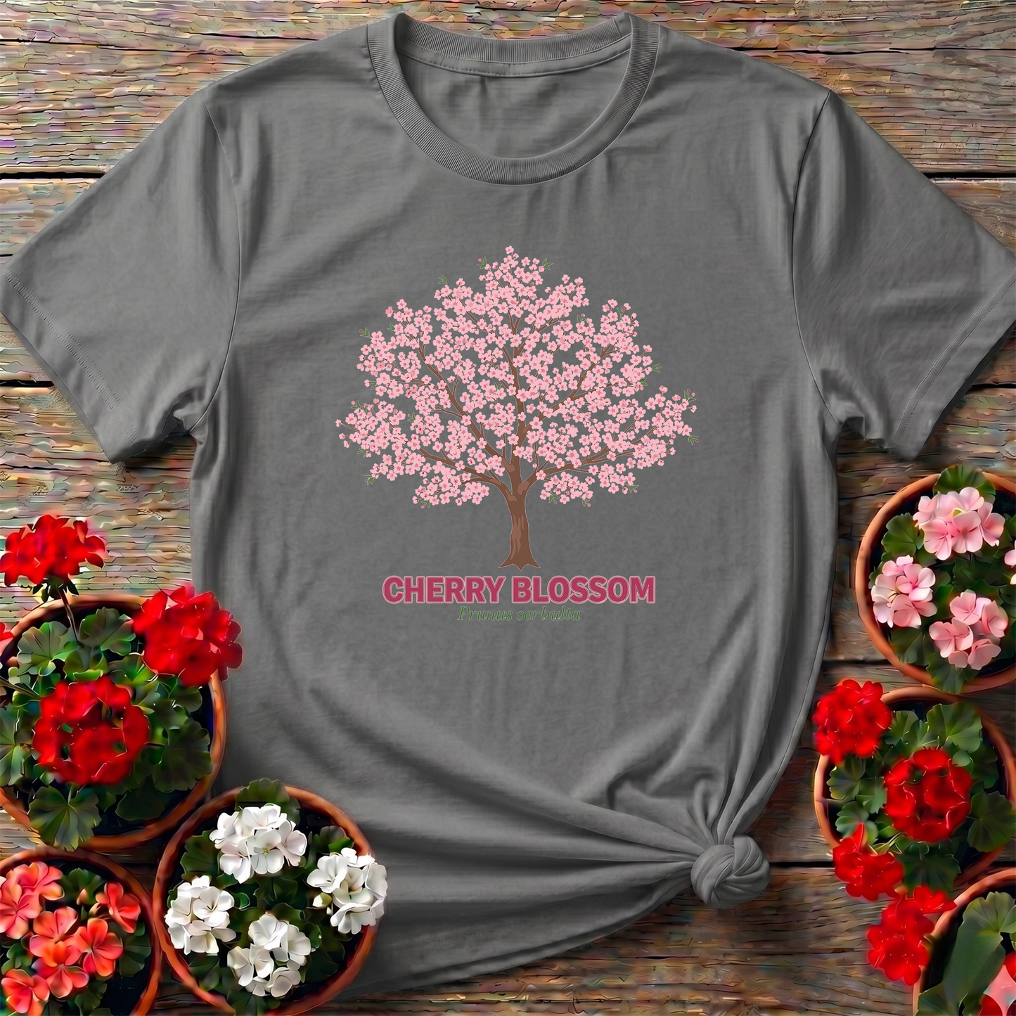 Vintage Cherry Blossom Prunus Serrulata T-shirt