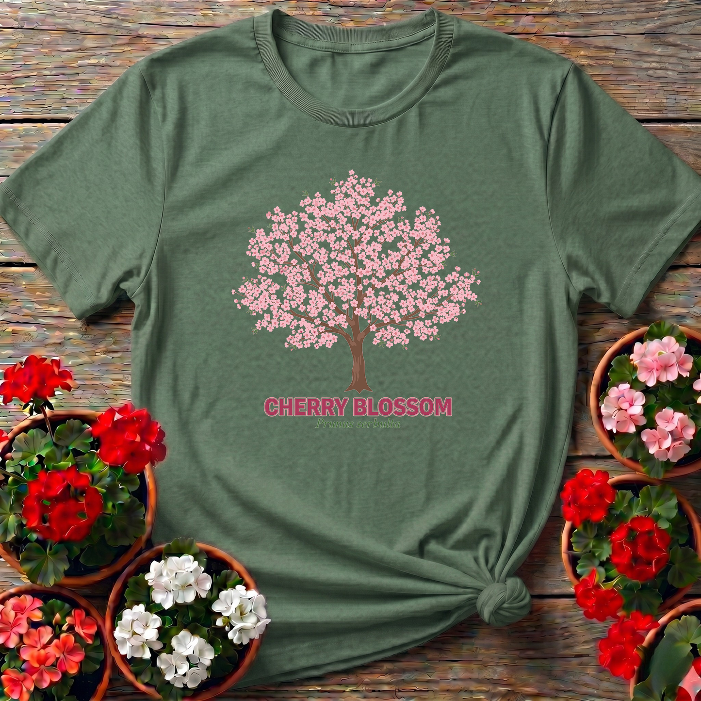 Vintage Cherry Blossom Prunus Serrulata T-shirt
