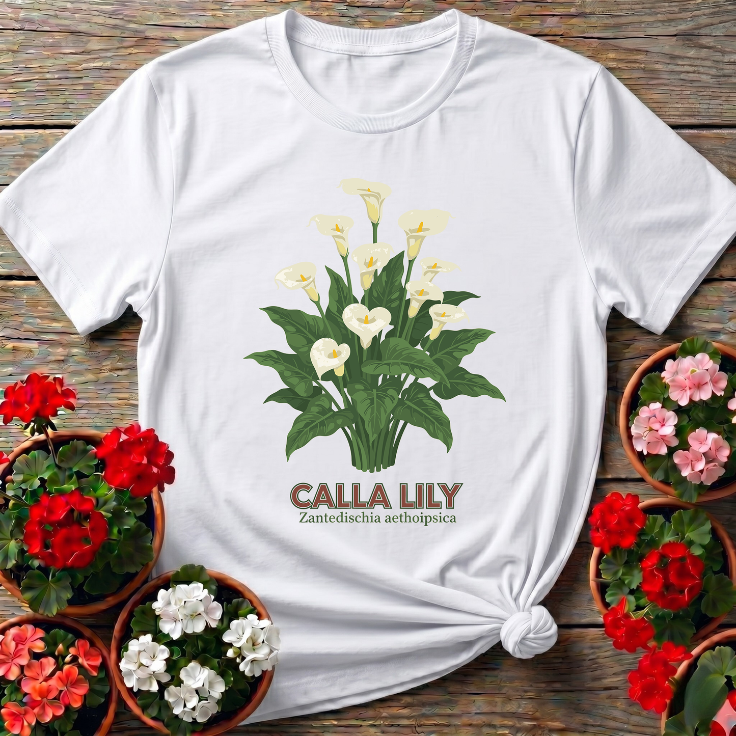 Vintage Calla Lily Zantedeschia Botanical T-shirt