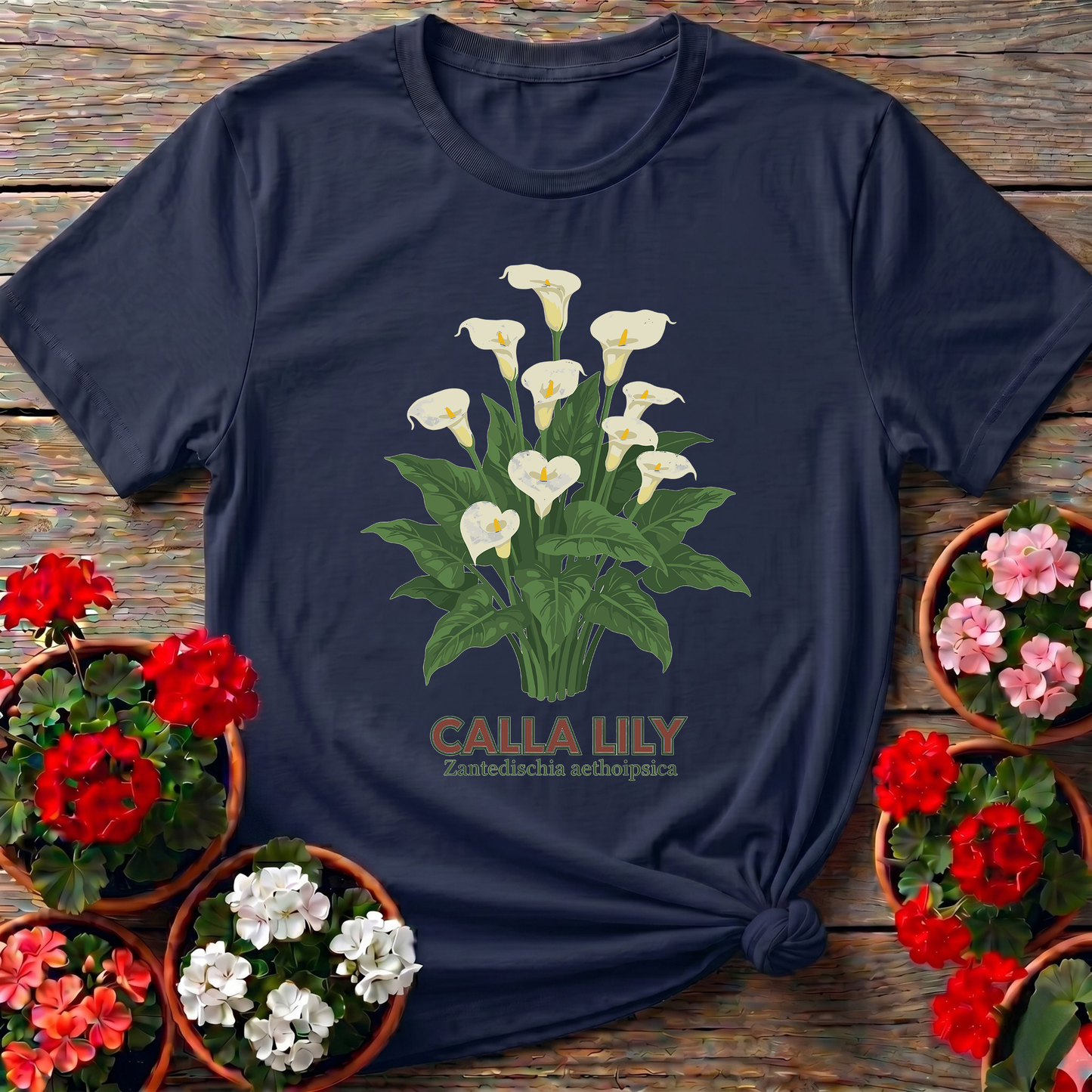 Vintage Calla Lily Zantedeschia Botanical T-shirt