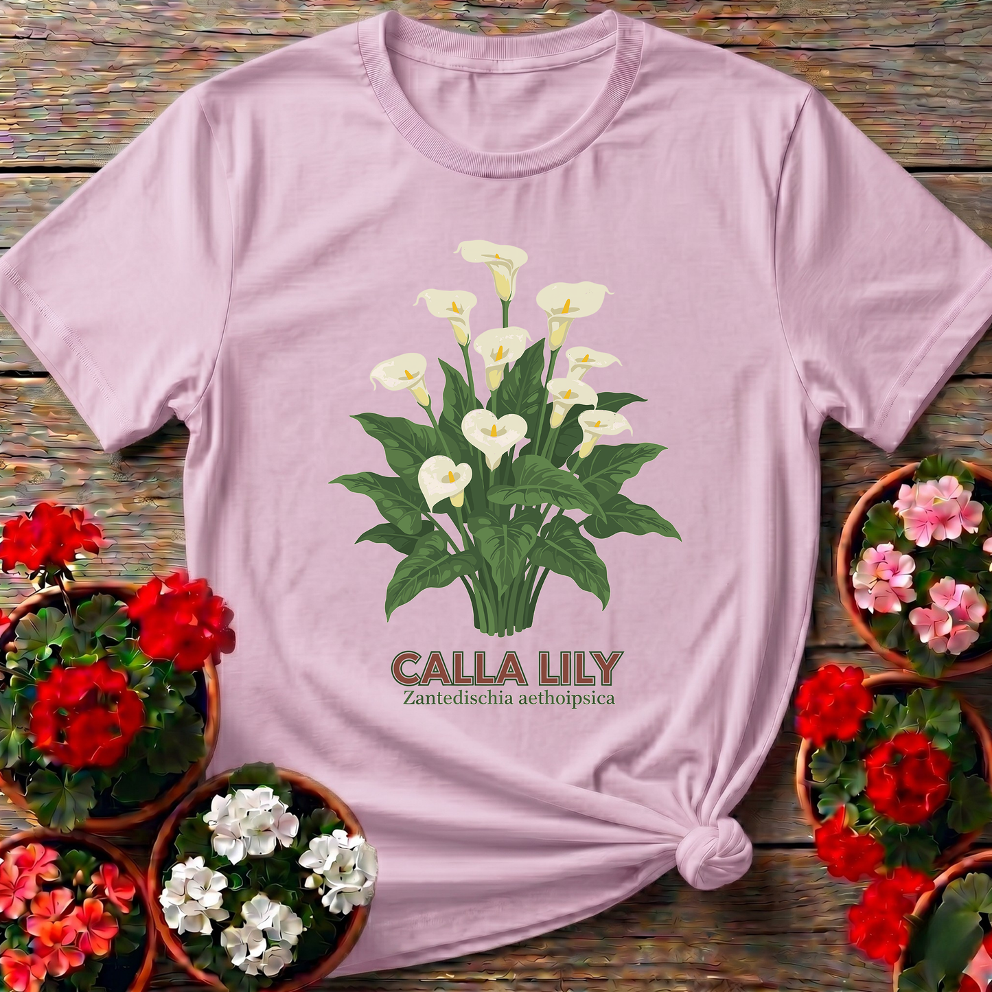 Vintage Calla Lily Zantedeschia Botanical T-shirt