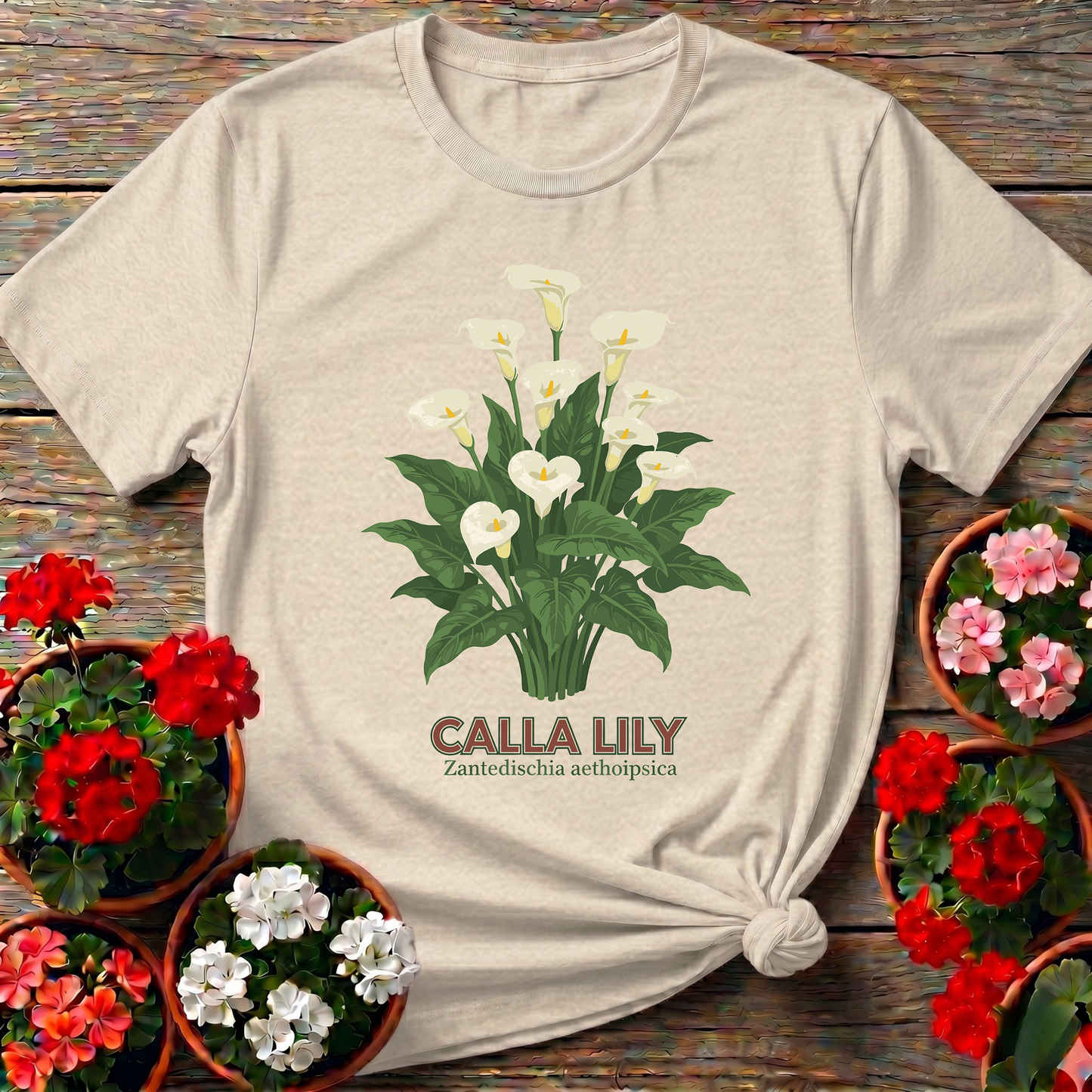 Vintage Calla Lily Zantedeschia Botanical T-shirt