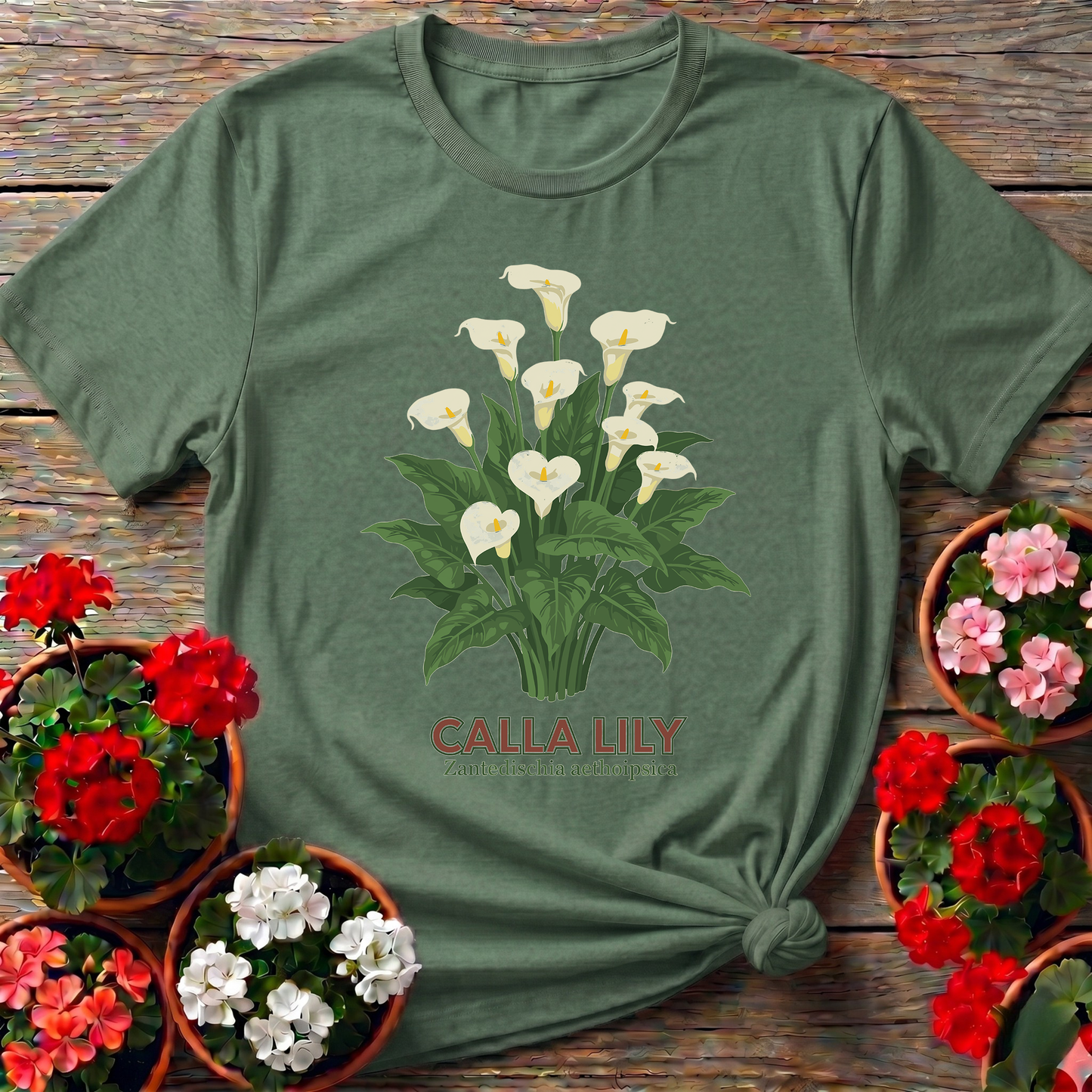 Vintage Calla Lily Zantedeschia Botanical T-shirt
