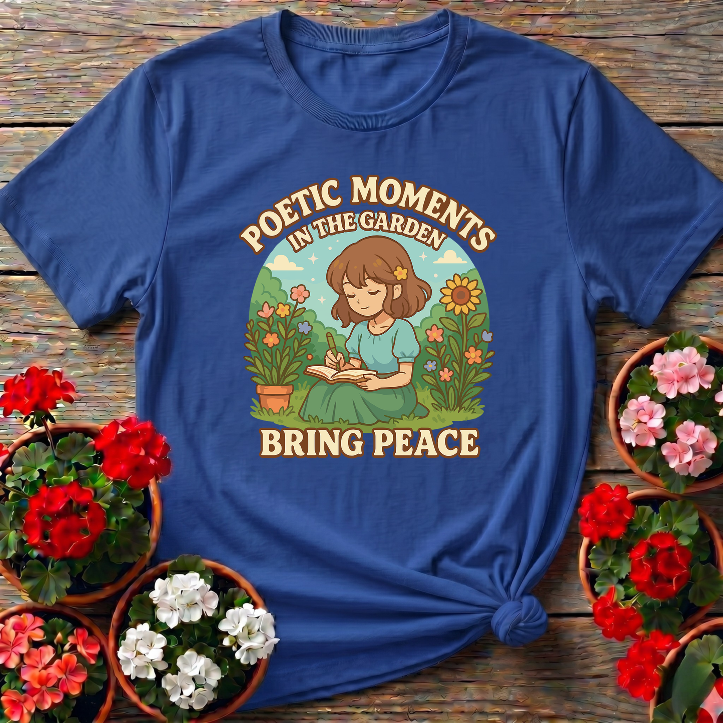Poetic Moments In The Garden Anime Girl T-shirt