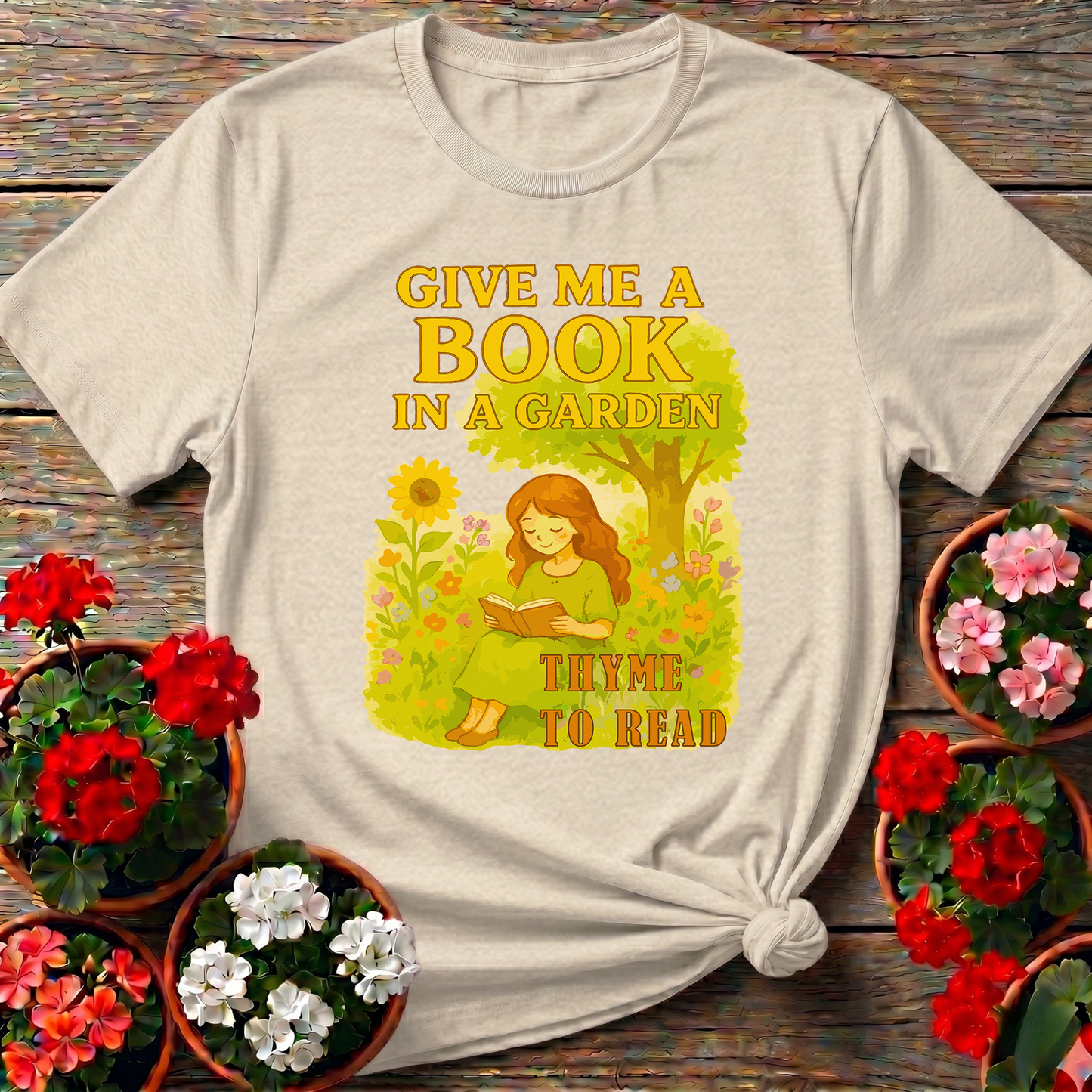 Give Me A Book In A Garden Thyme To Read T-shirt
