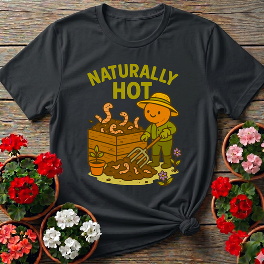 Naturally Hot Retro Kawaii Worm Farmer Composting Tee
