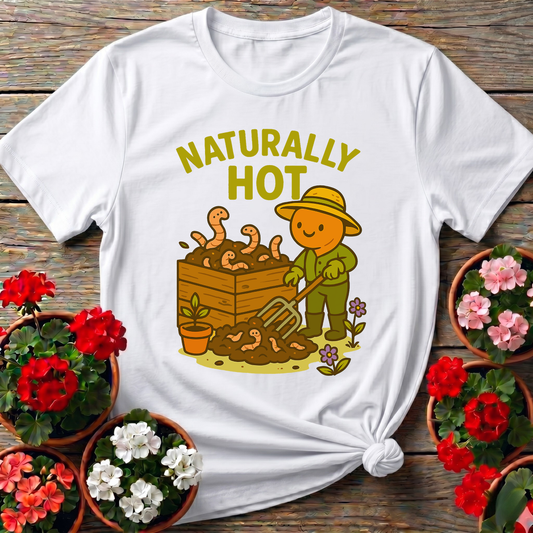 Naturally Hot Retro Kawaii Worm Farmer Composting Tee