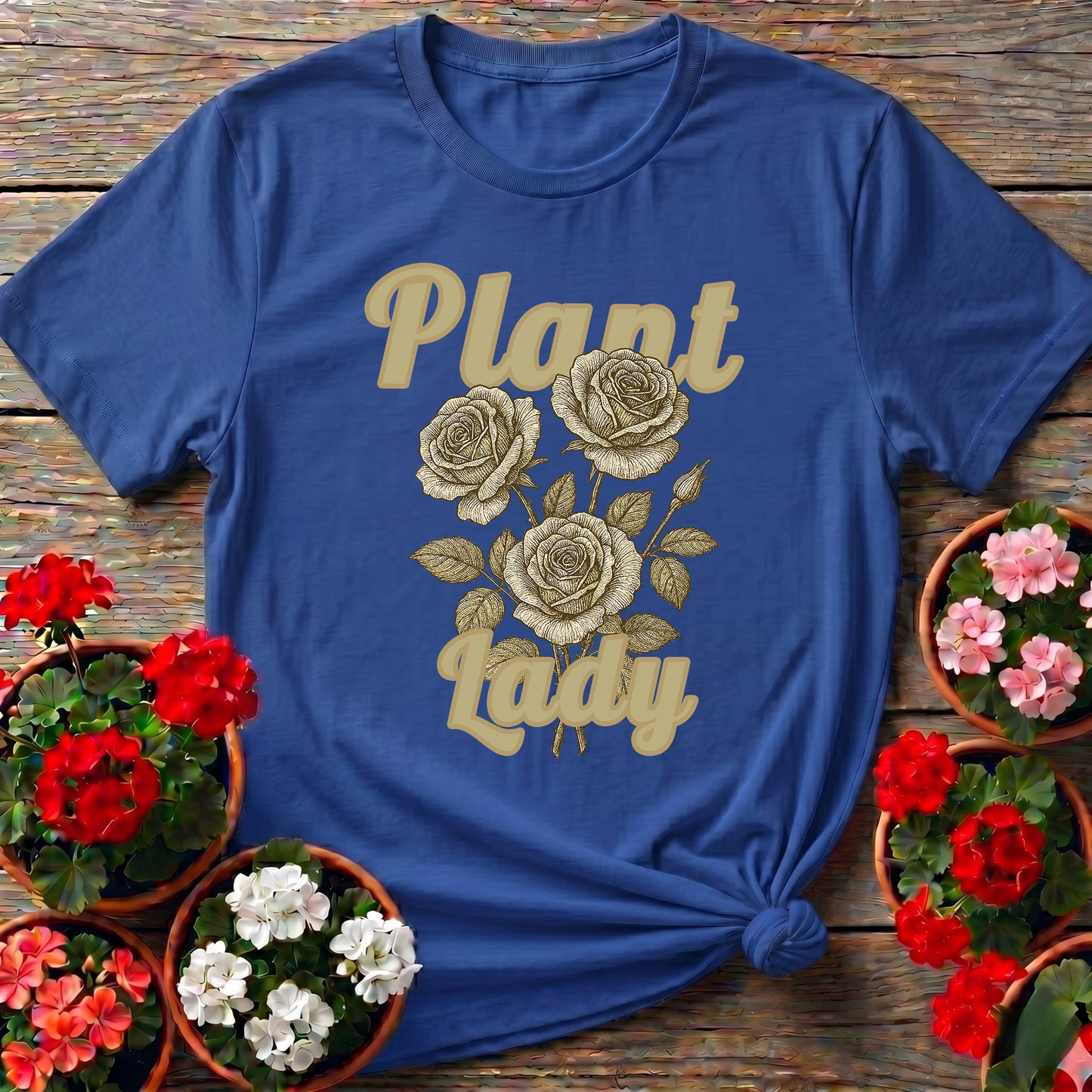 Vintage Botanical Rose Plant Lady Floral Graphic Tee