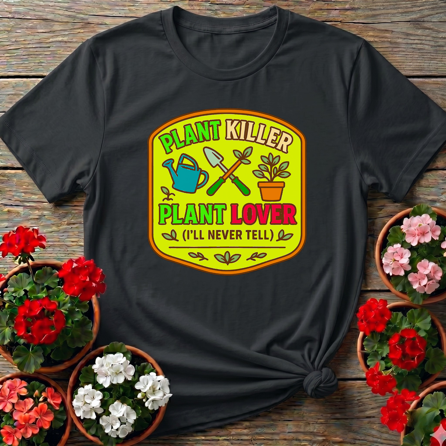 Plant Killer Plant Lover Badge T-shirt