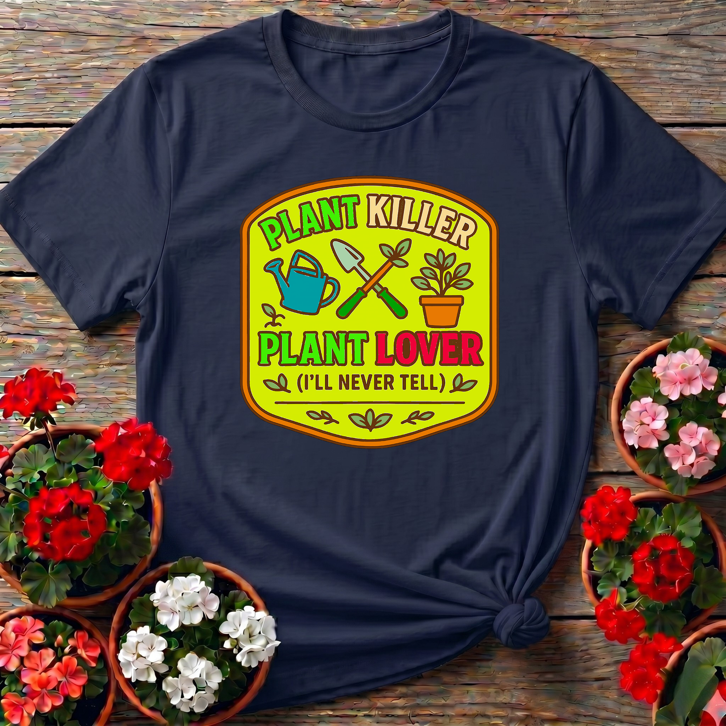 Plant Killer Plant Lover Badge T-shirt