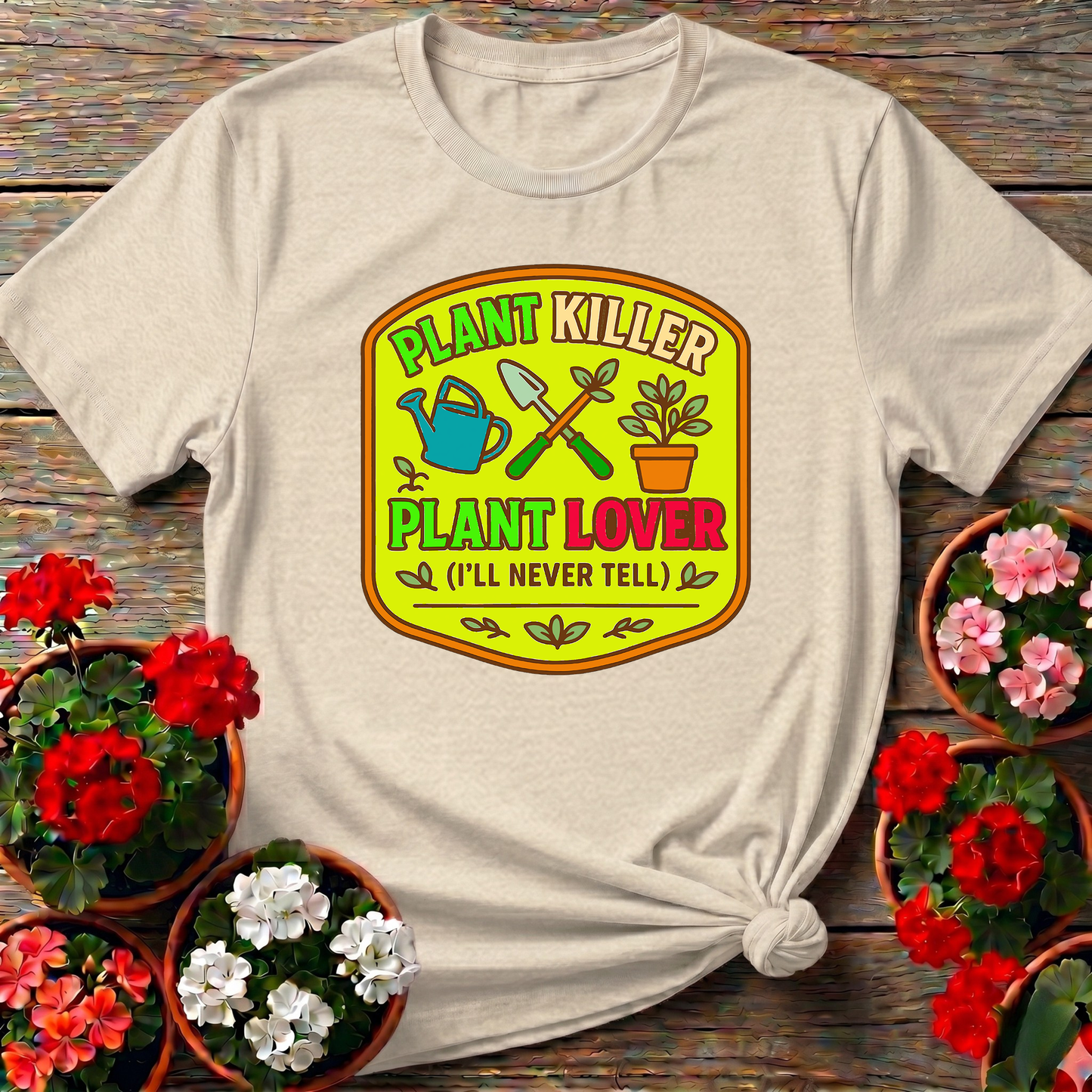 Plant Killer Plant Lover Badge T-shirt
